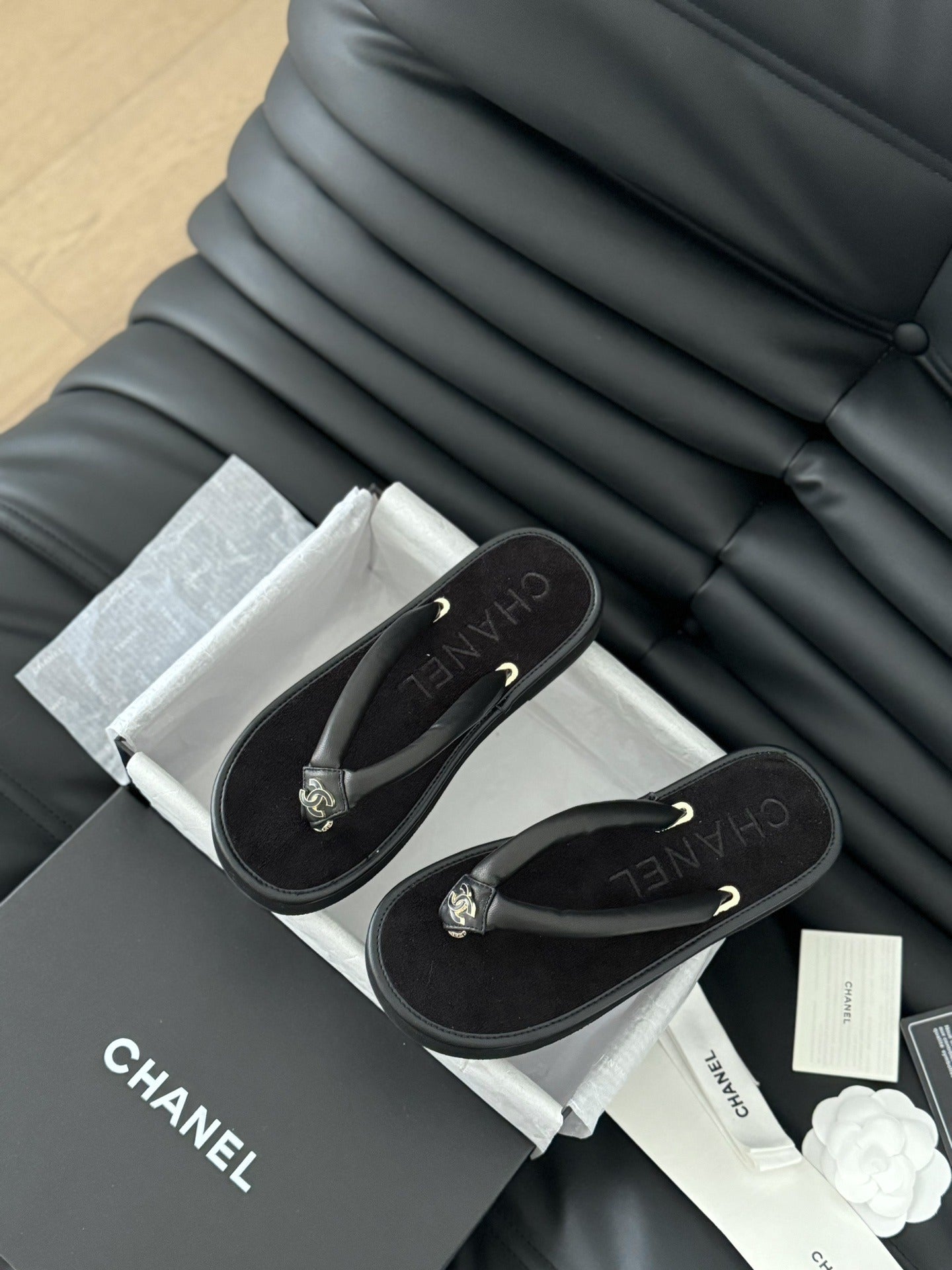 Chanel Leather Slides