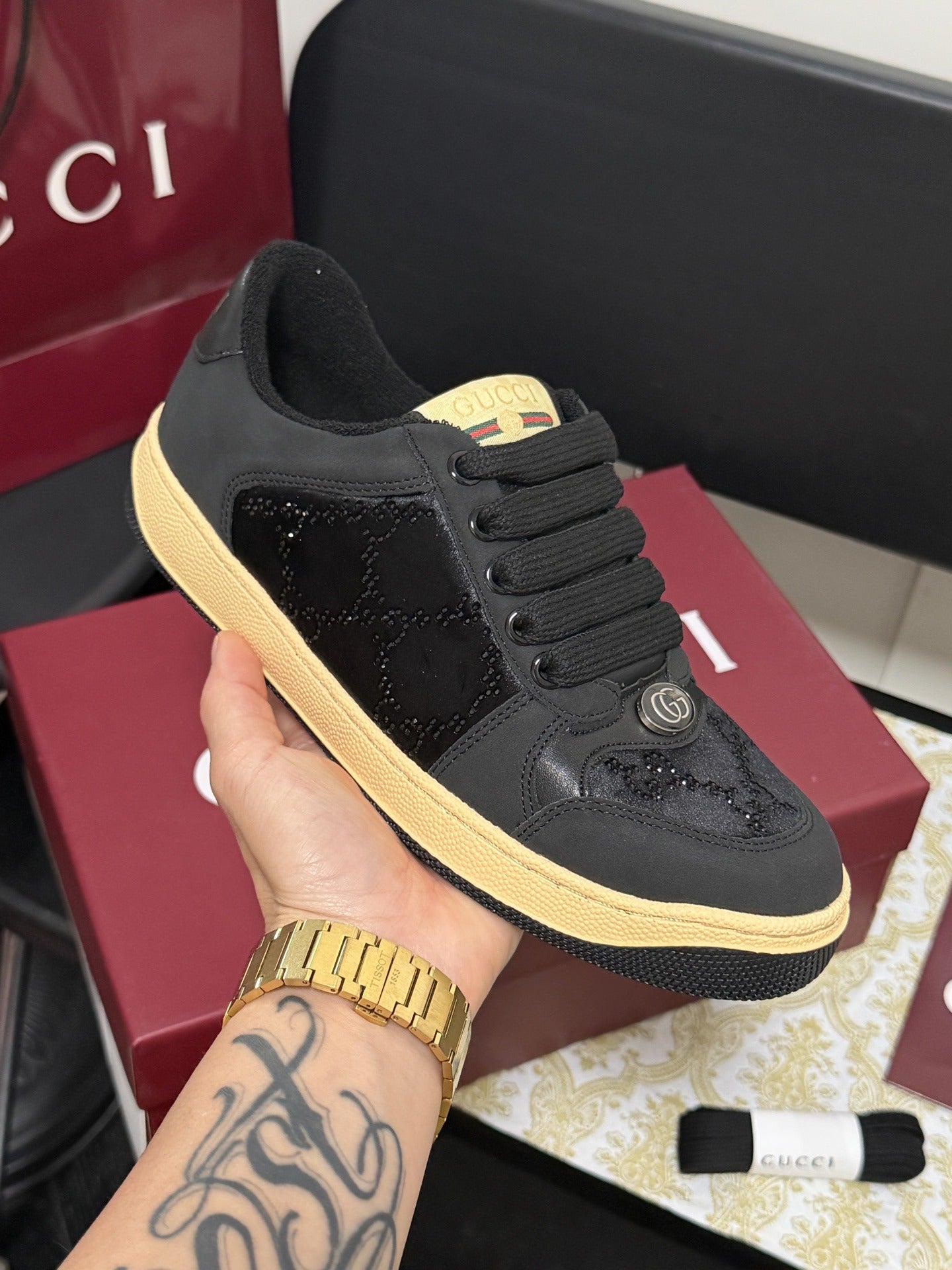 Gucci Crystal Sneakers