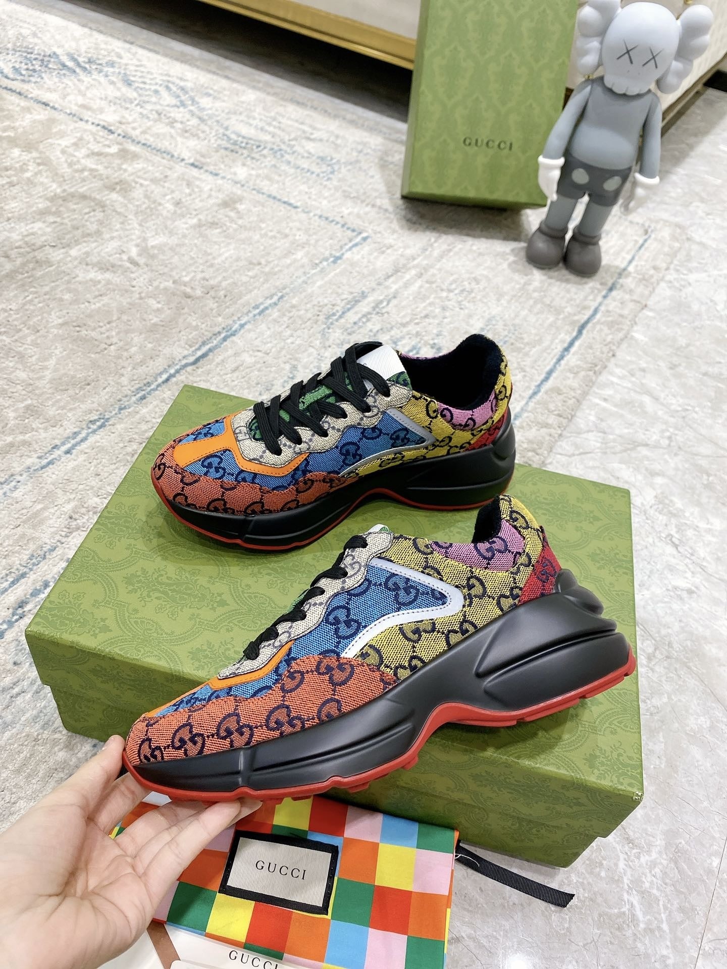 Gucci Lambskin Leather Logo Sneakers