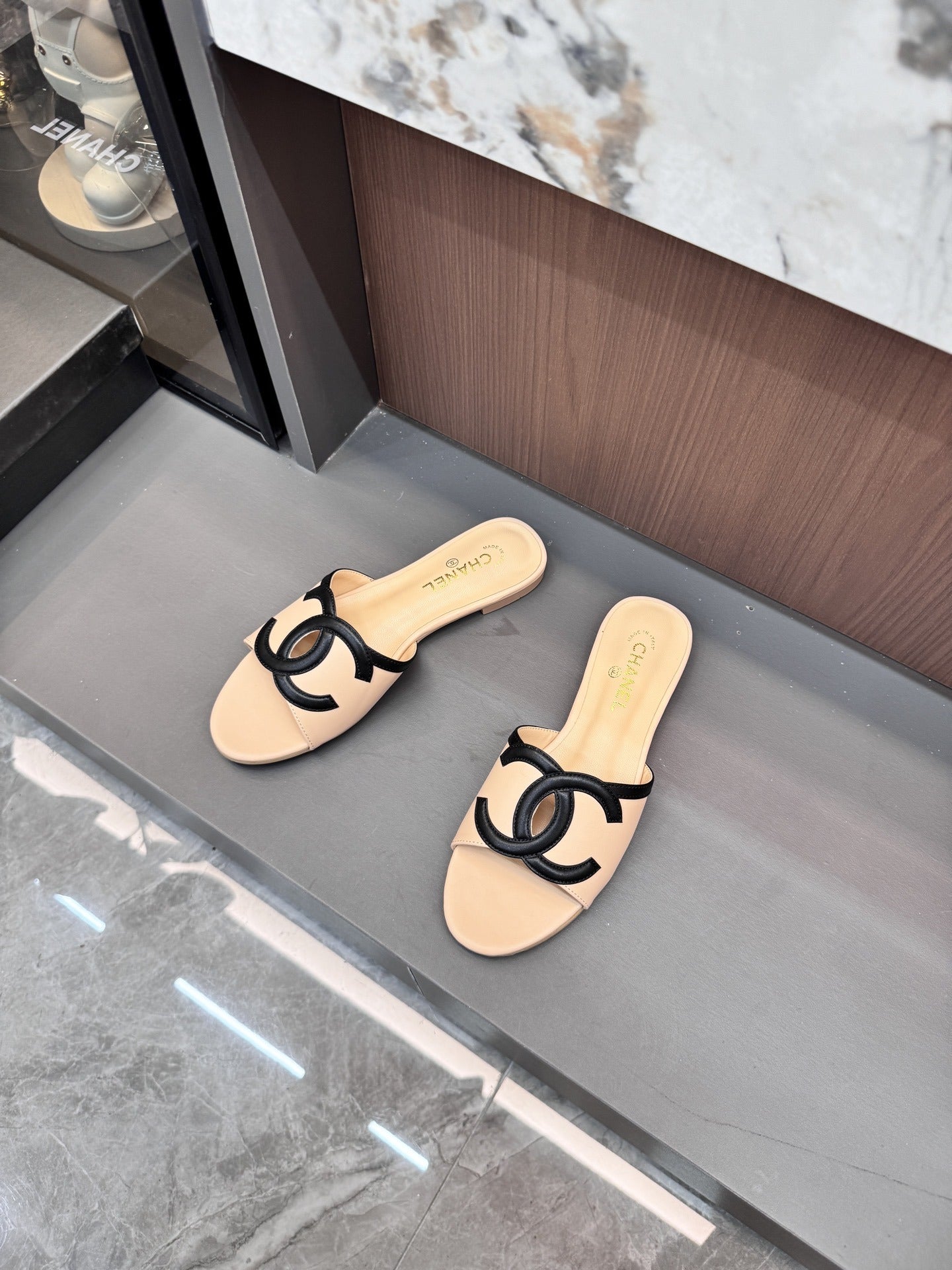 Chanel Lambskin Leather Openwork Slides