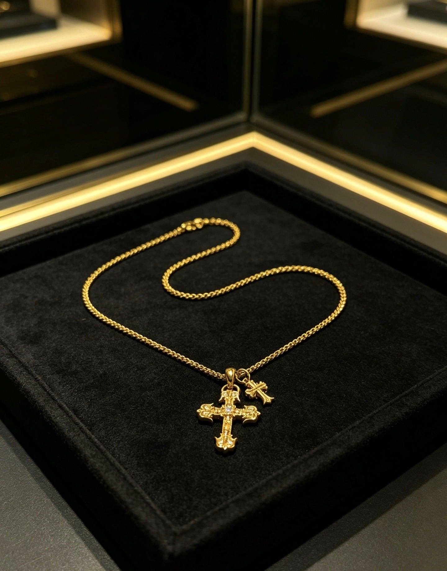 Chrome Hearts Sterling Silver Cross Necklace