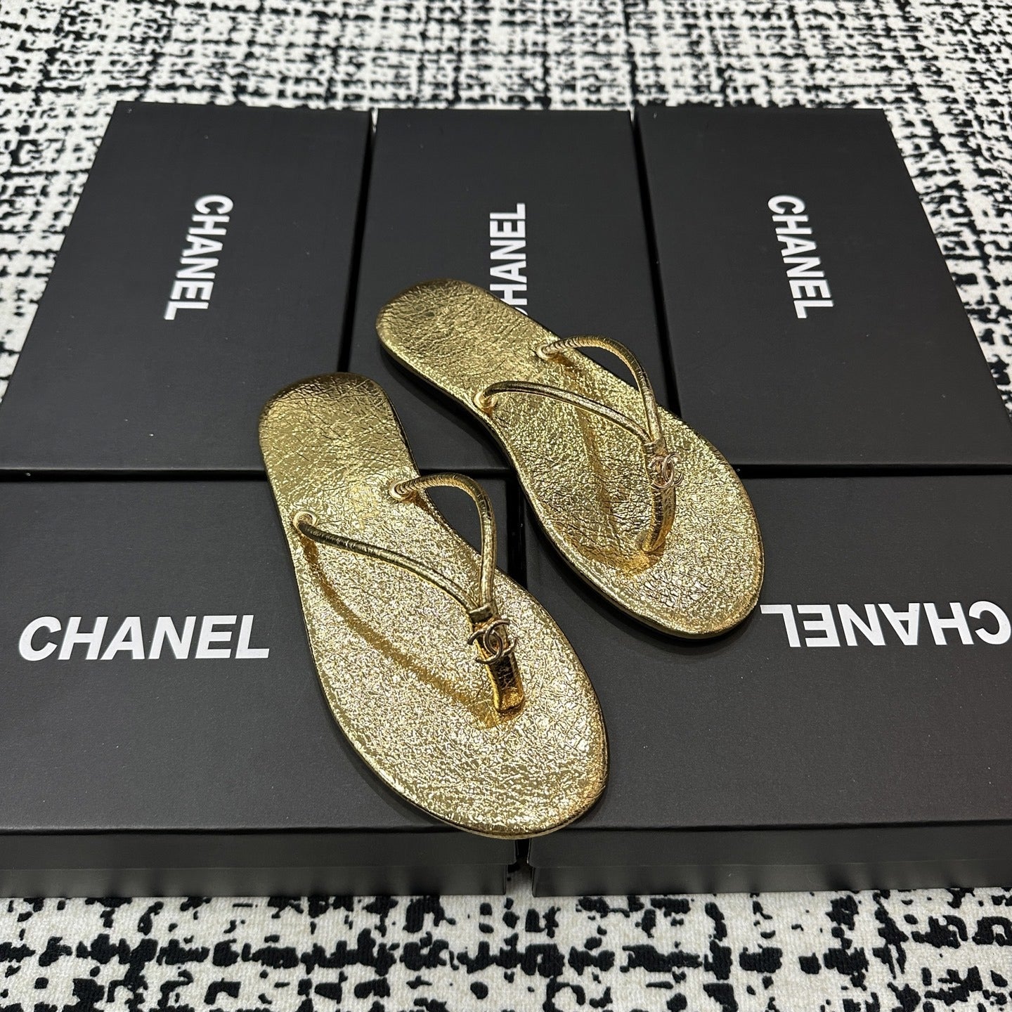 Chanel Lambskin Leather Slides