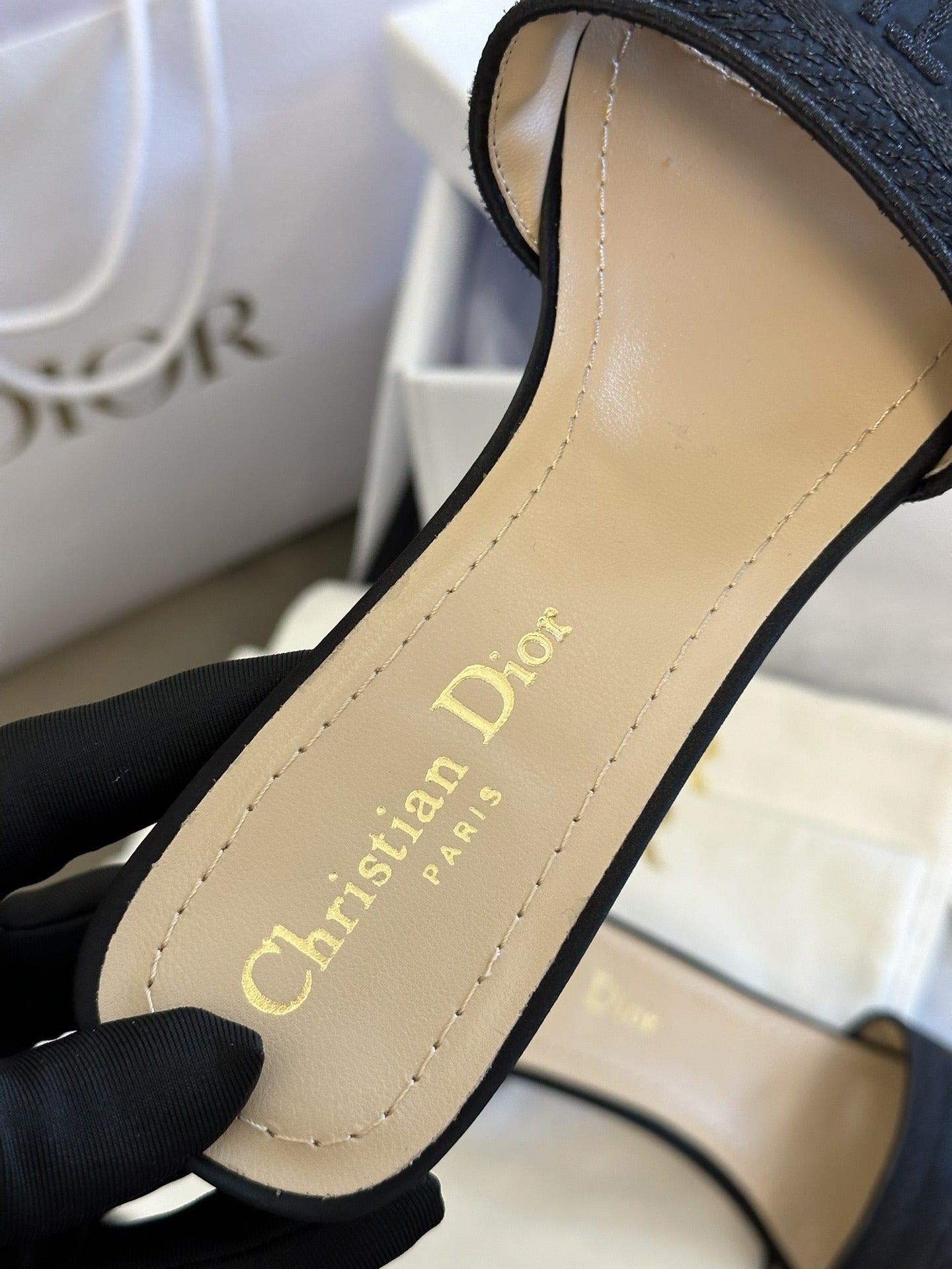 Dior Cotton & Leather Slides
