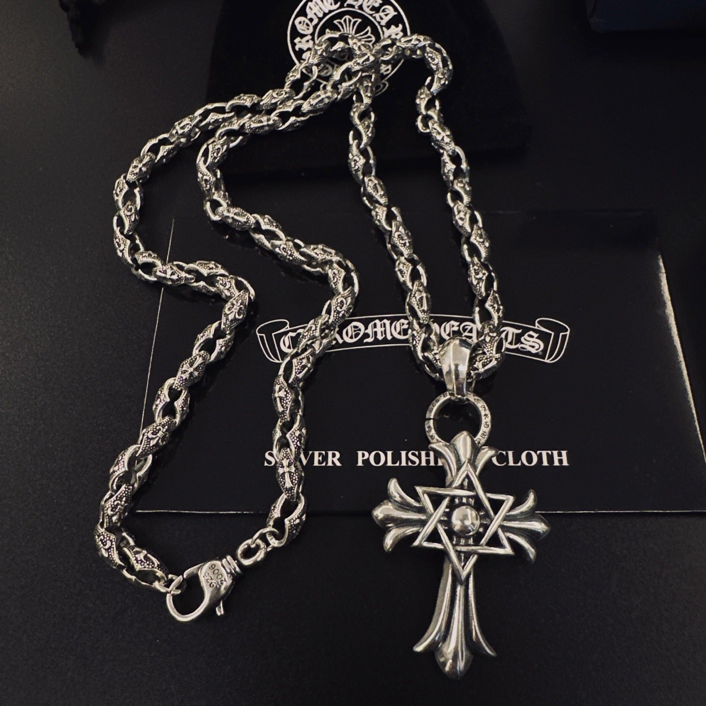 Chrome Hearts Sterling Silver Cross Necklace