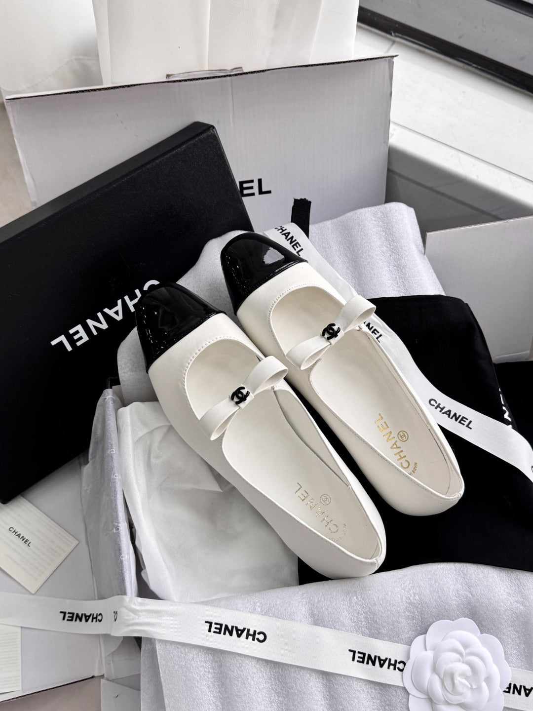 Chanel Patent Leather Bow Shoes