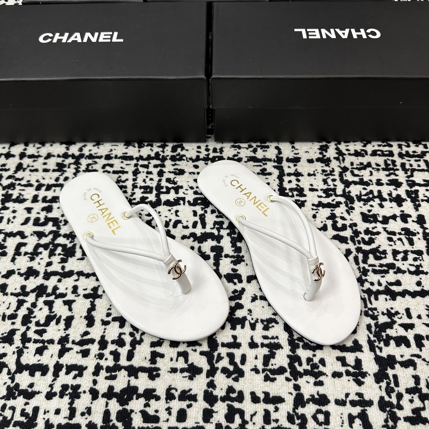 Chanel Lambskin Leather Slides