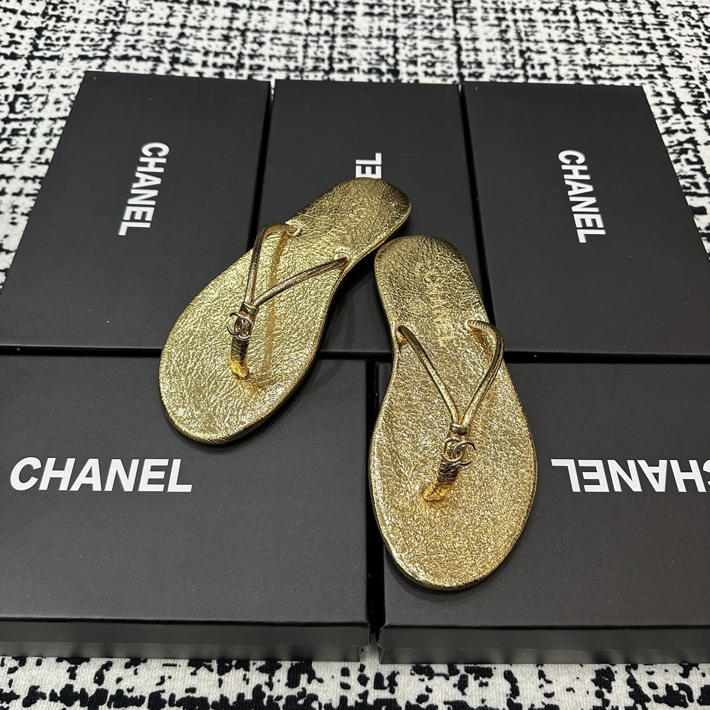 Chanel Lambskin Leather Slides