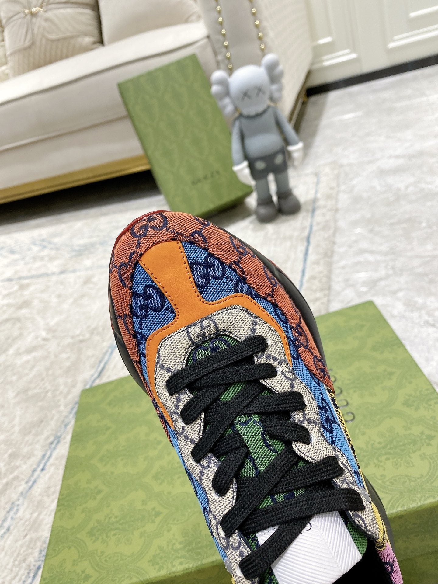 Gucci Lambskin Leather Logo Sneakers