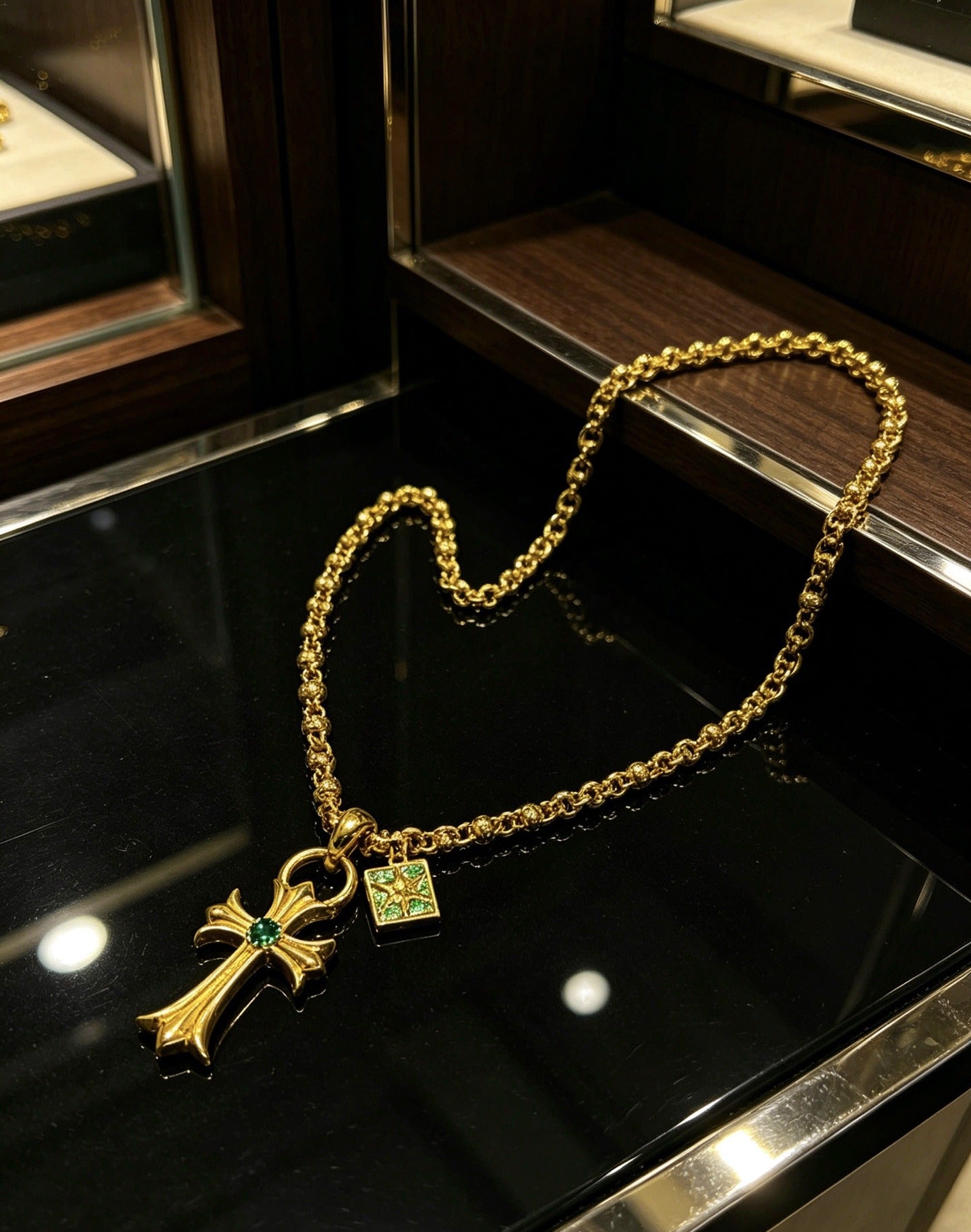Chrome Hearts Sterling Silver Cross Necklace