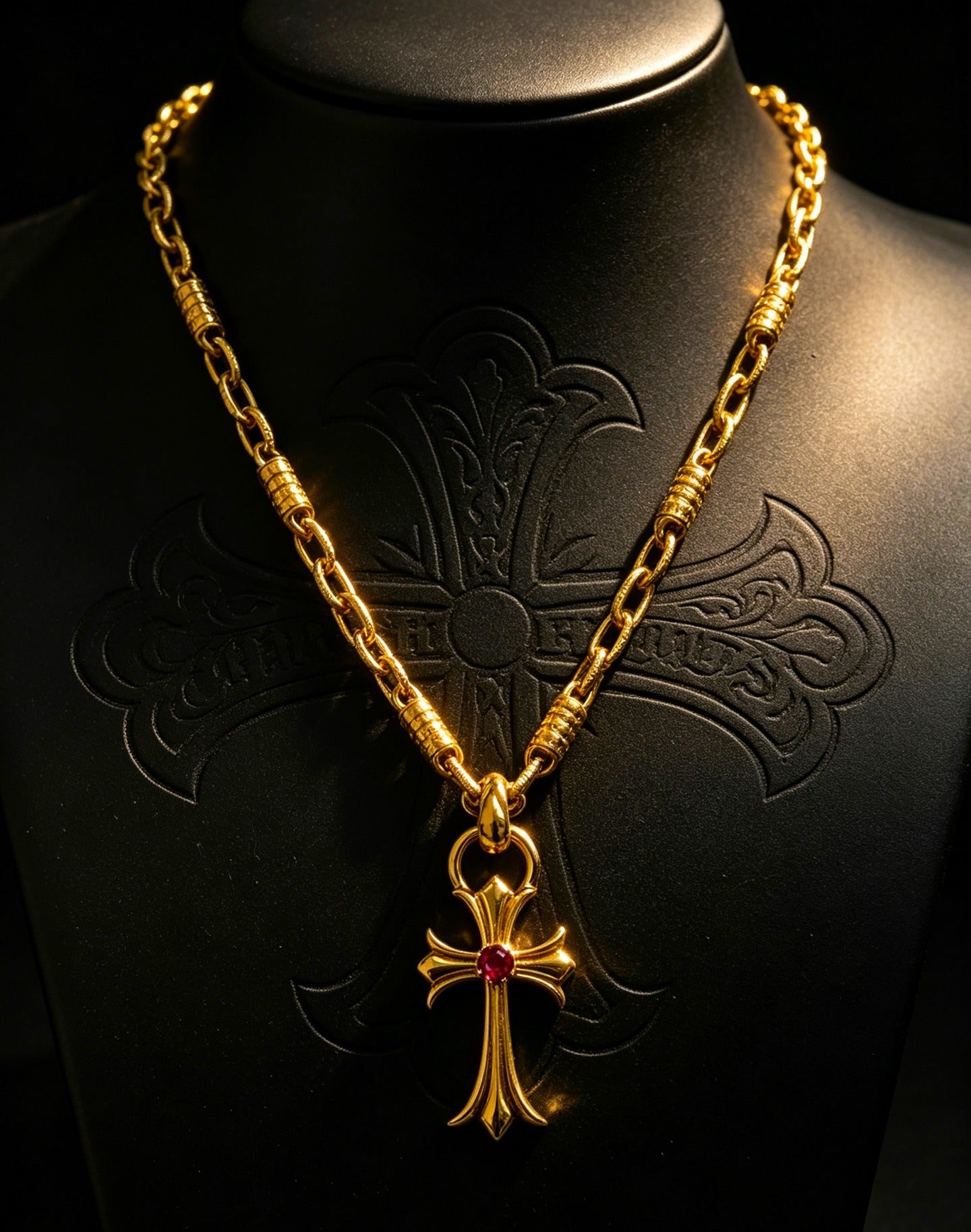 Chrome Hearts Sterling Silver Cross Necklace