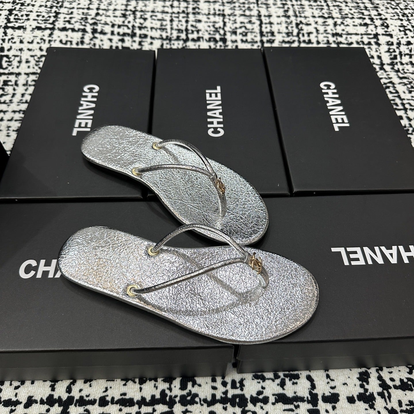 Chanel Lambskin Leather Slides