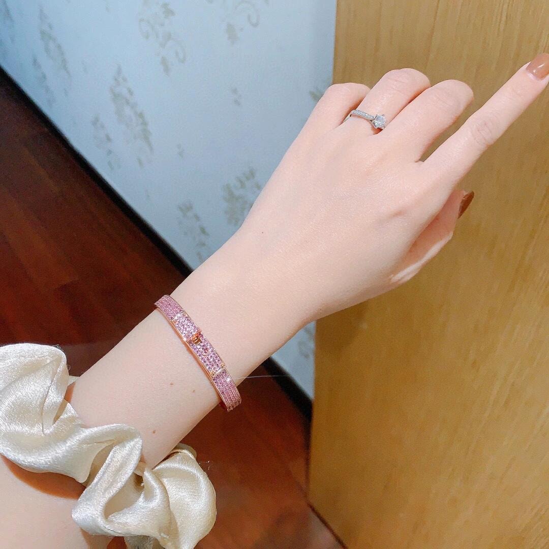 Hermes Purple Brass Pave Bracelet