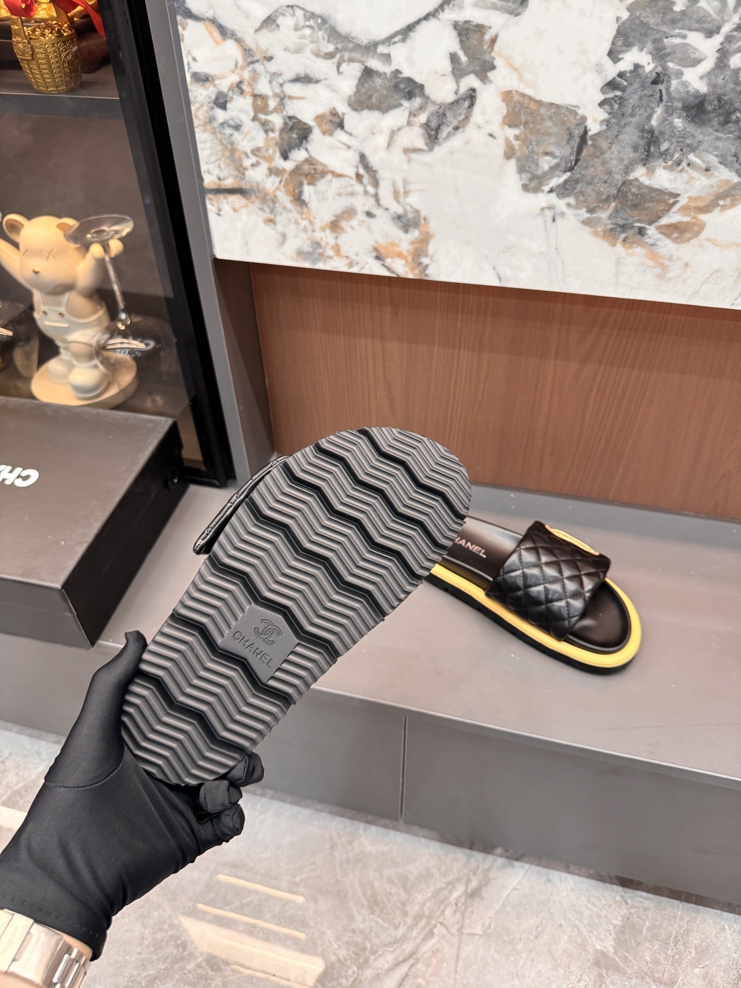 Chanel Lambskin Leather Slides
