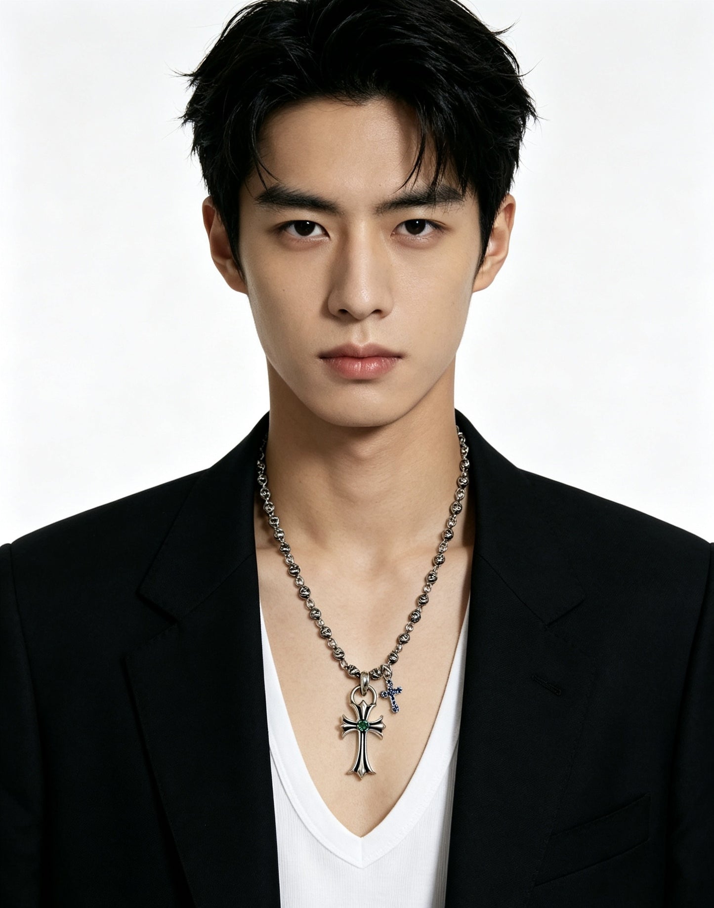 Chrome Hearts Sterling Silver Cross Necklace