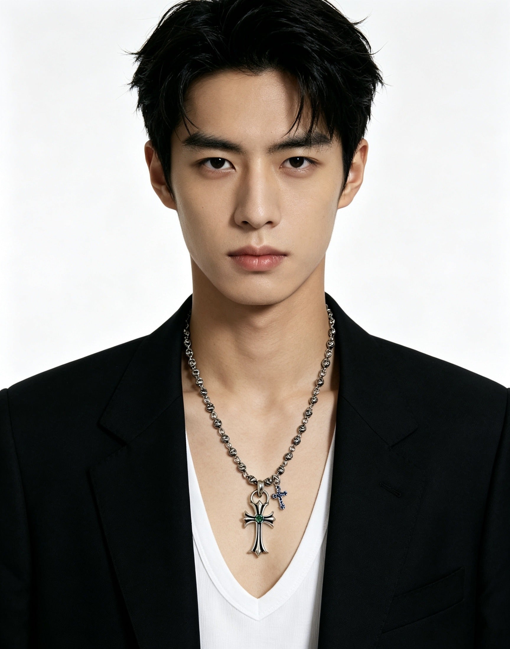 Chrome Hearts Sterling Silver Cross Necklace