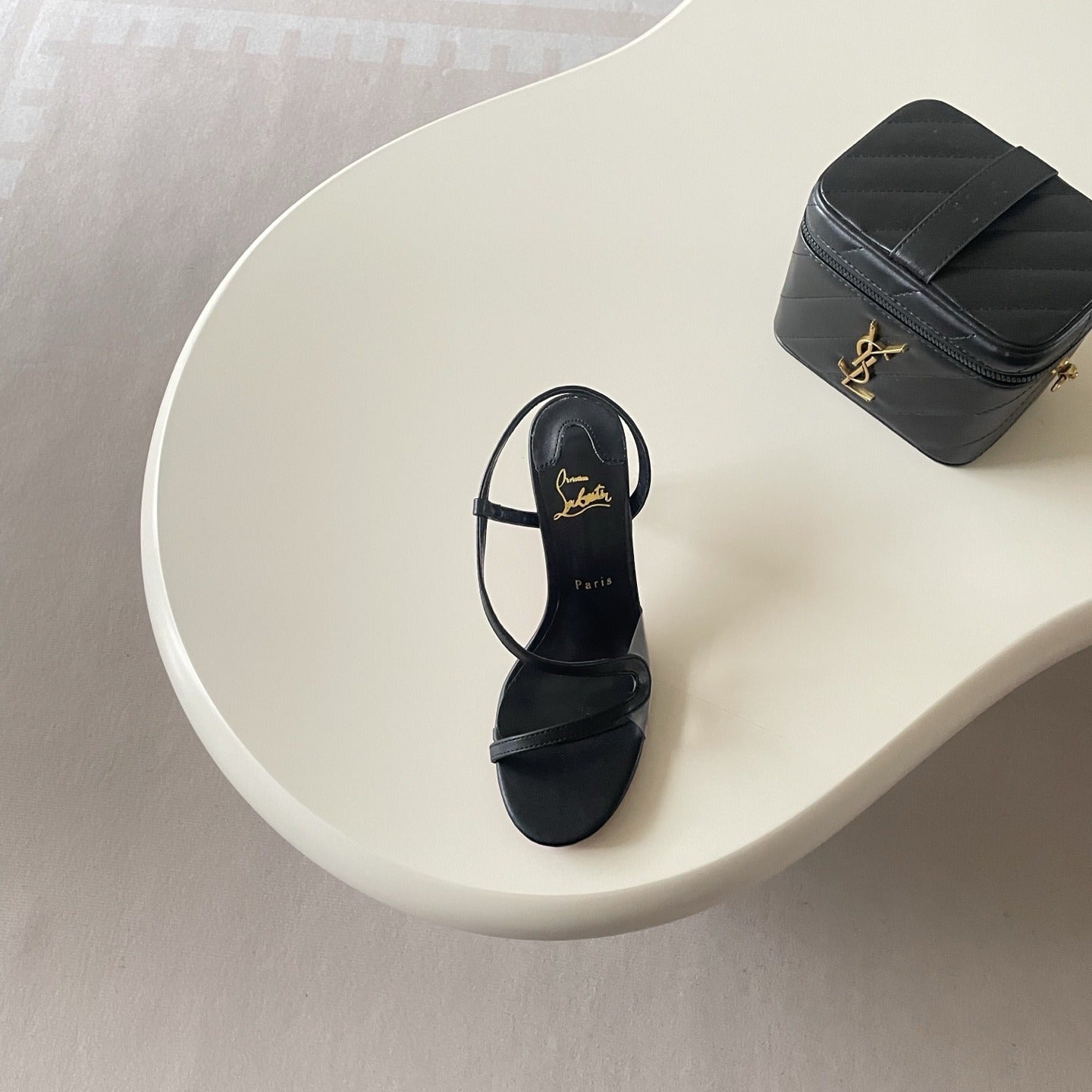 Christian Louboutin Patent Leather & Lambskin Leather Sandals