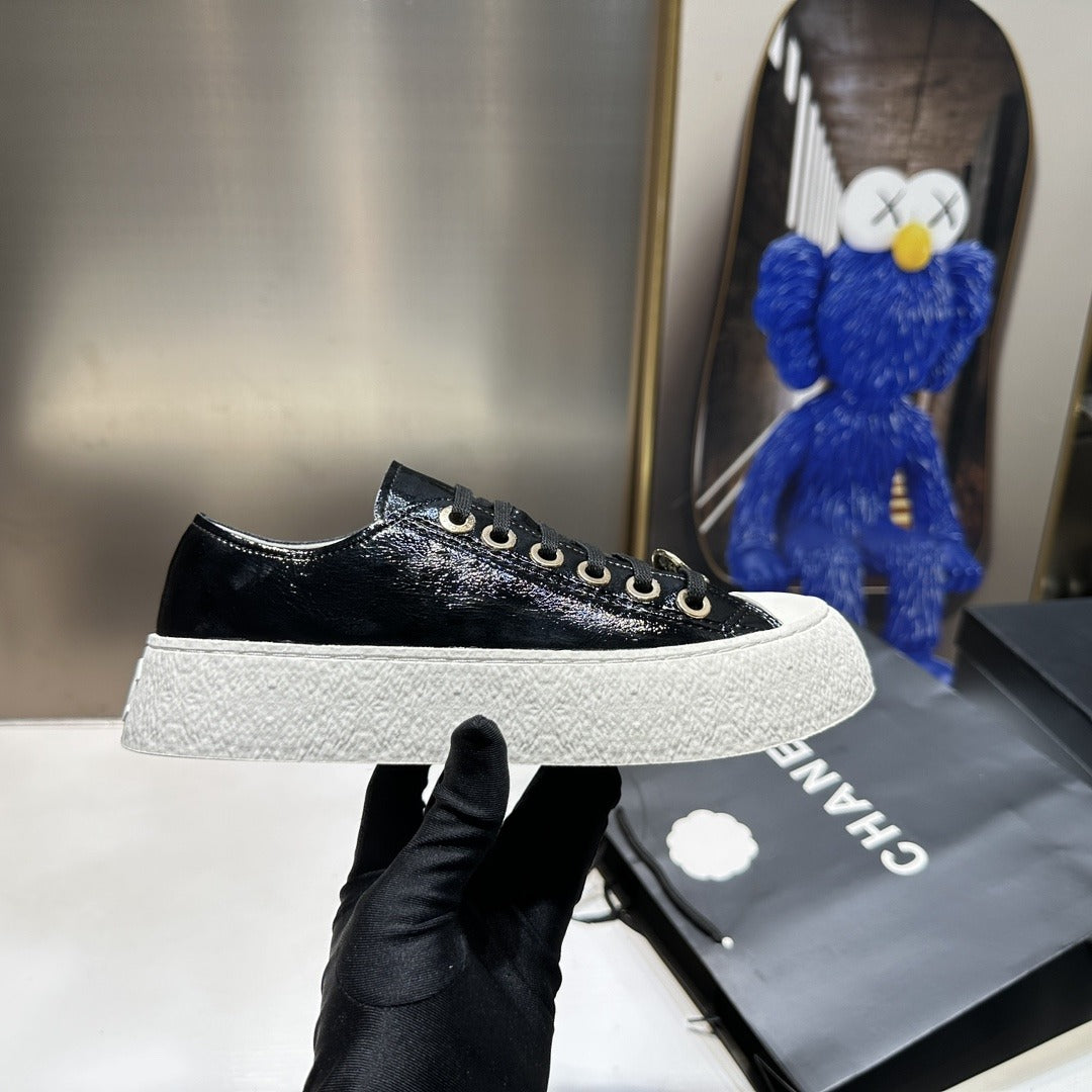 Chanel Lambskin Leather Logo Shoes