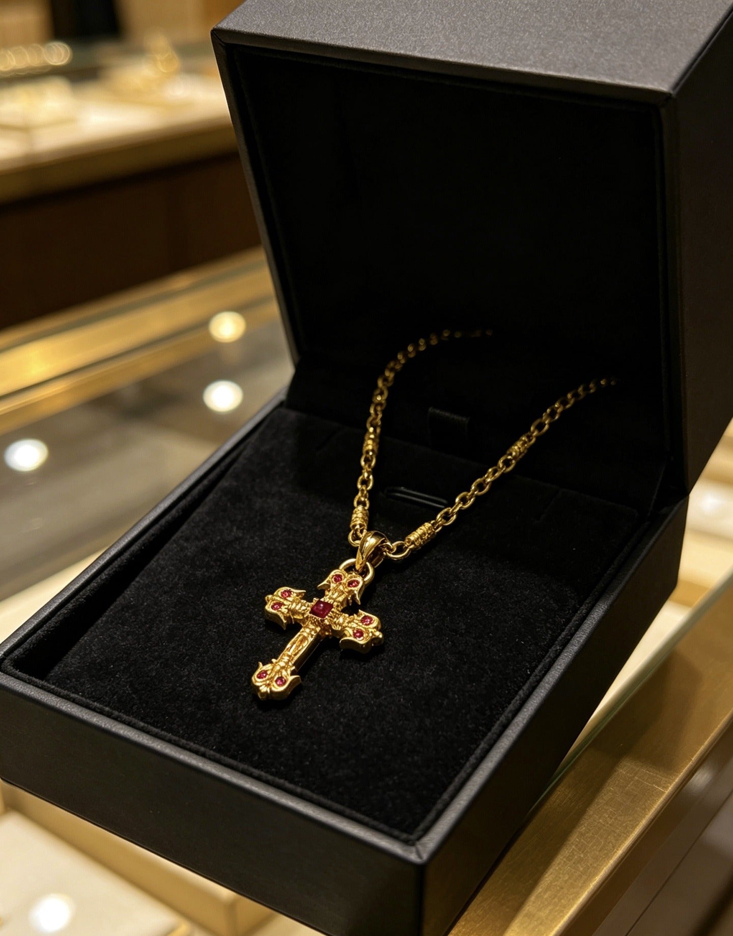 Chrome Hearts Sterling Silver Cross Necklace