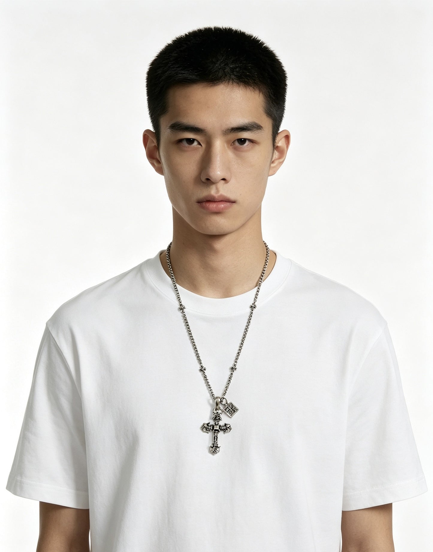 Chrome Hearts Sterling Silver Cross Necklace