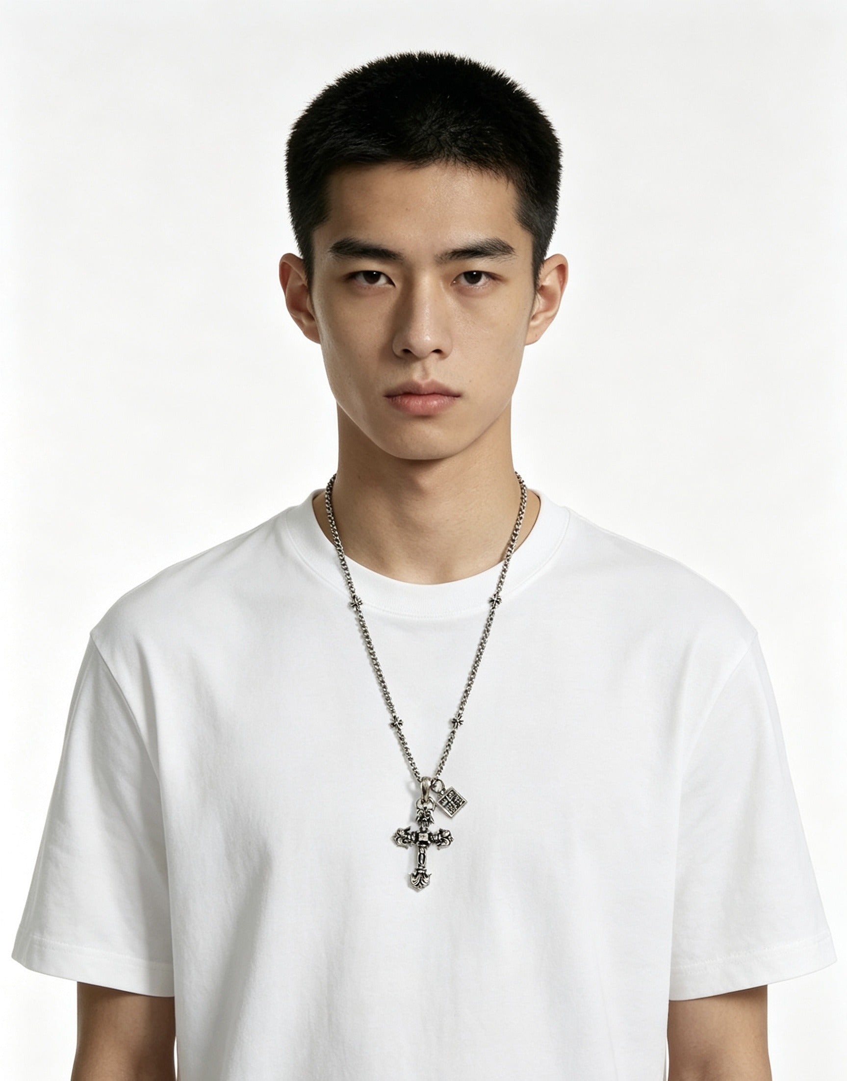 Chrome Hearts Sterling Silver Cross Necklace