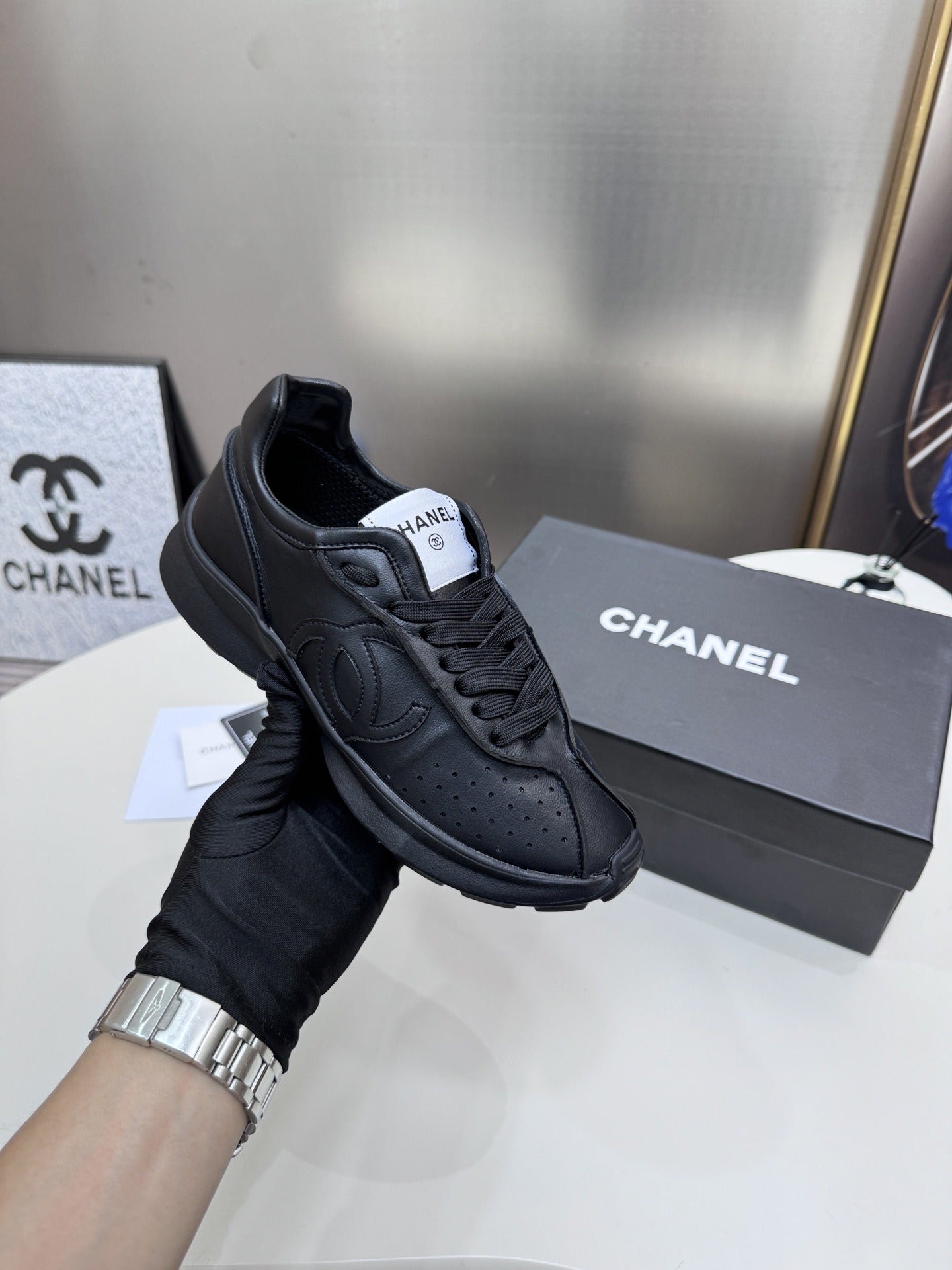 Chanel Leather Tennis Shoes