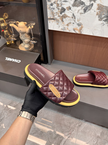 Chanel Lambskin Leather Slides