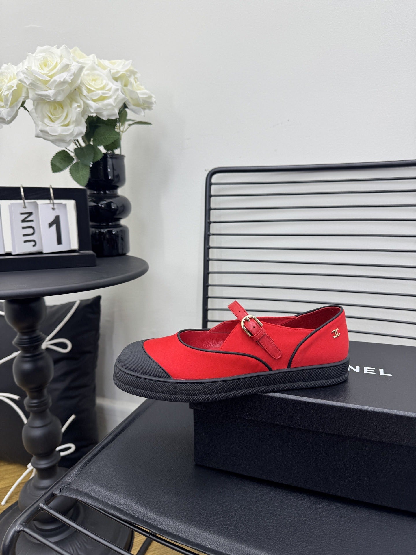 Chanel Lambskin Leather Logo Shoes
