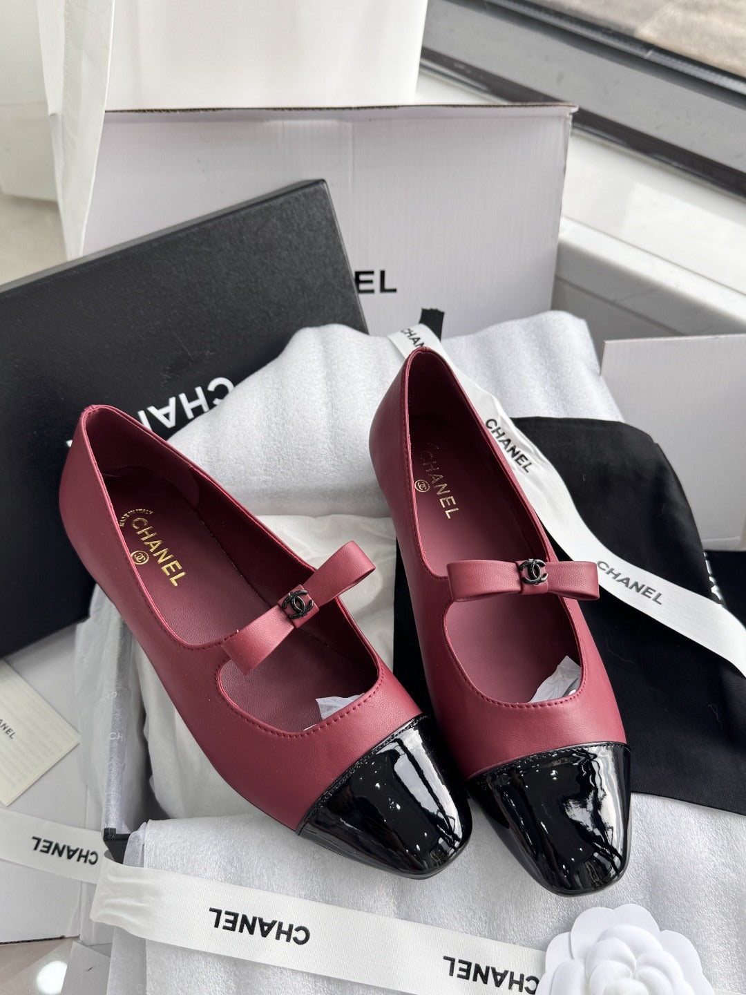 Chanel Patent Leather Bow Shoes