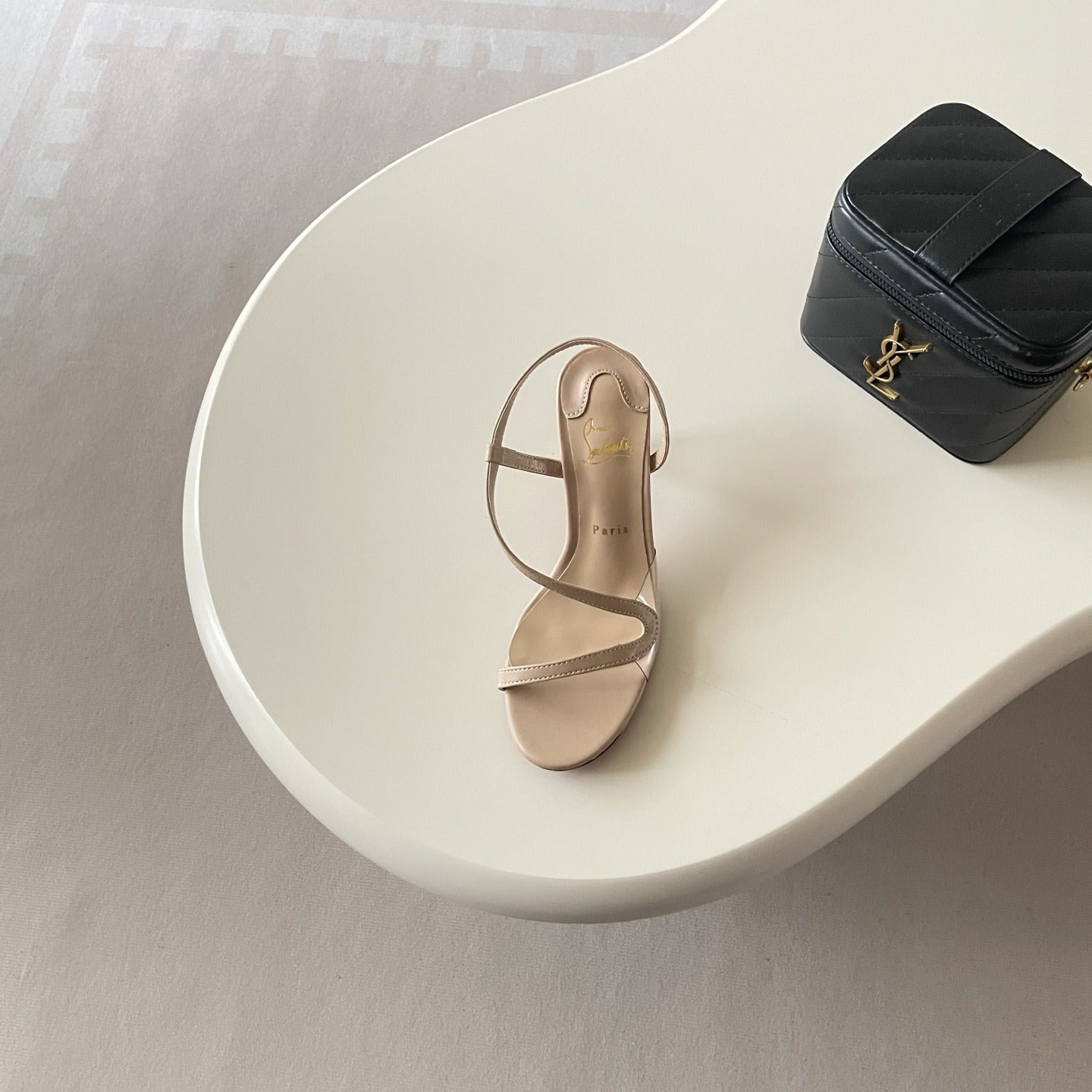Christian Louboutin Patent Leather & Lambskin Leather Sandals
