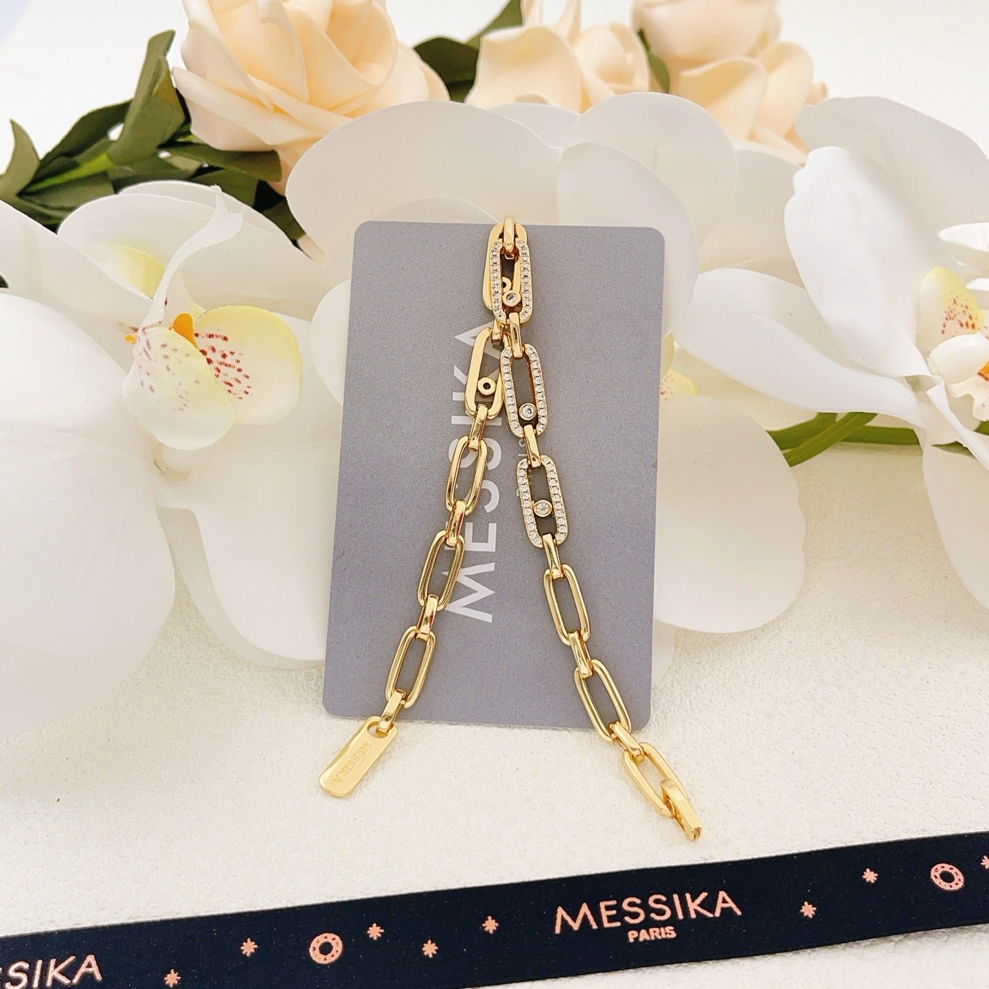 Messika Gold Brass Pave Bracelet