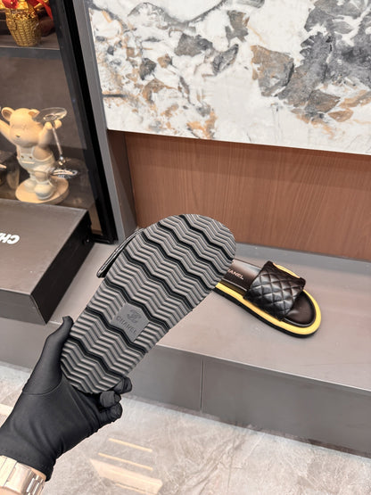 Chanel Lambskin Leather Slides