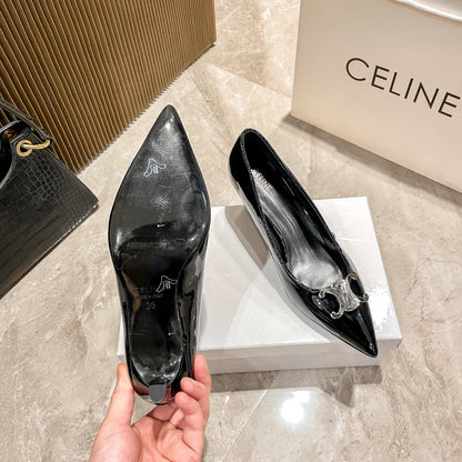 Celine Calfskin Leather Pointed Toe Heels