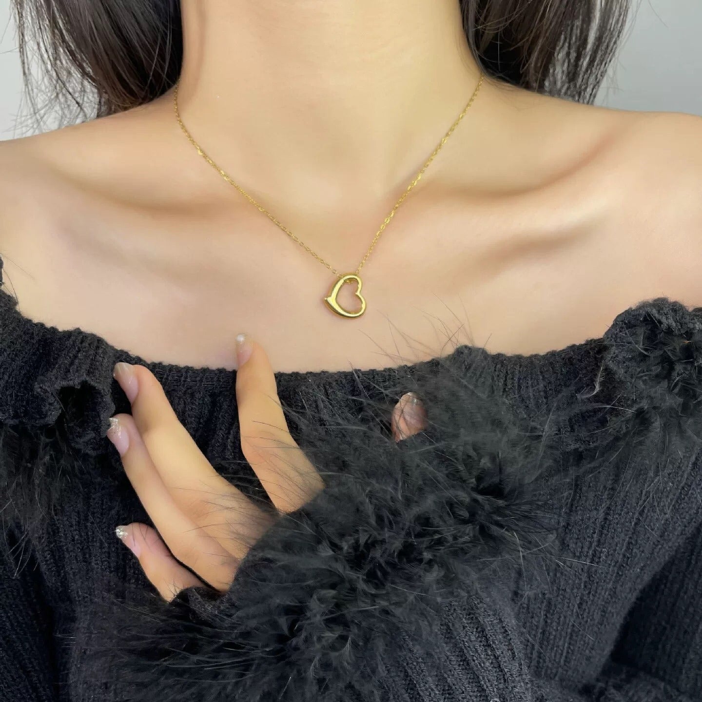 Tiffany & Co. Gold Brass Heart Necklace