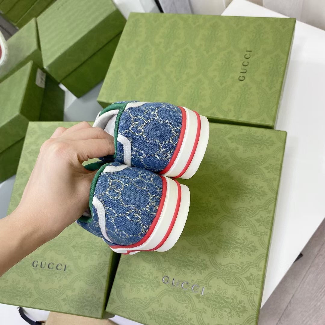 Gucci Canvas & Lambskin Leather Canvas Shoes