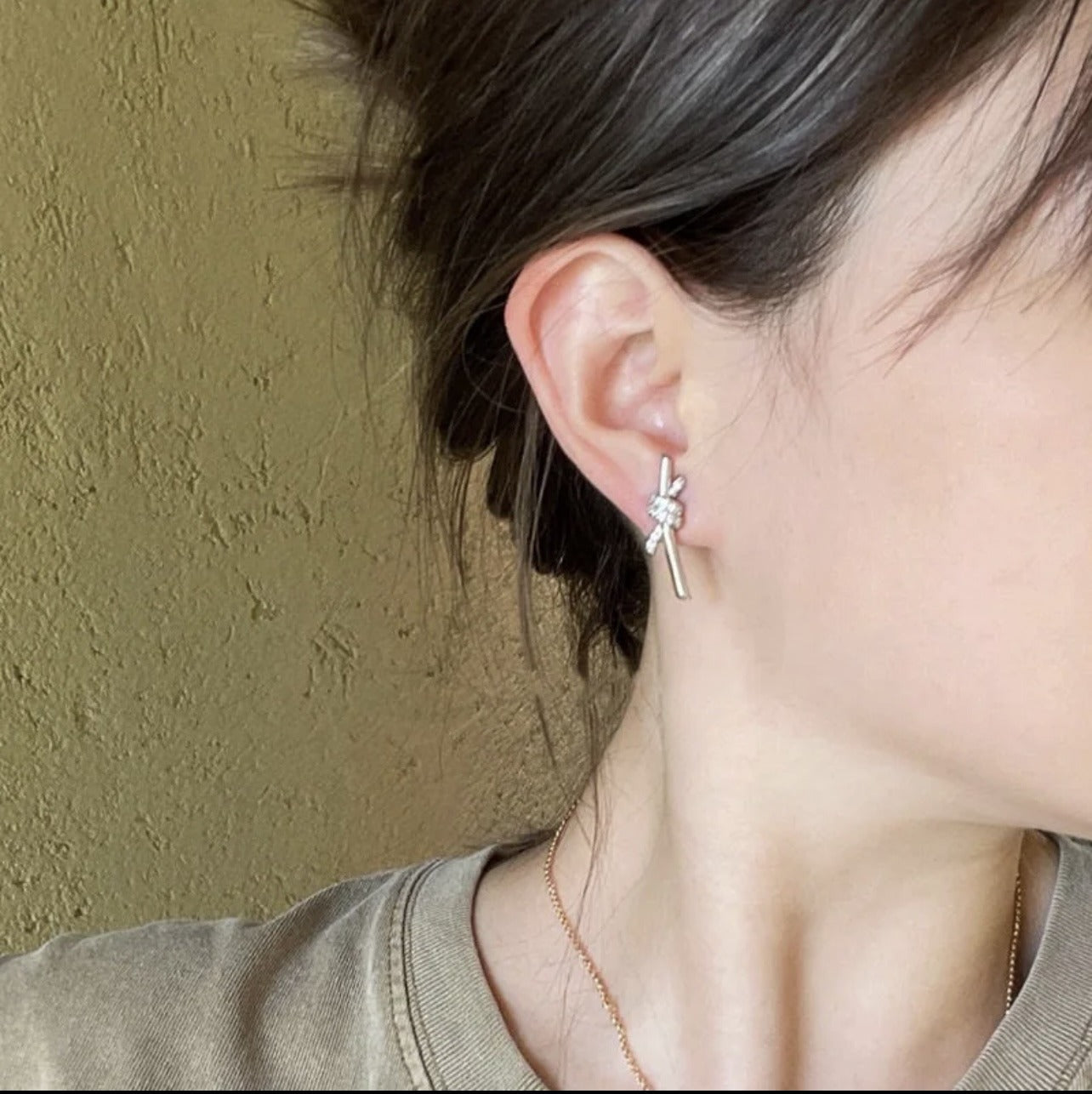 Tiffany & Co. Silver Brass Knot Earrings