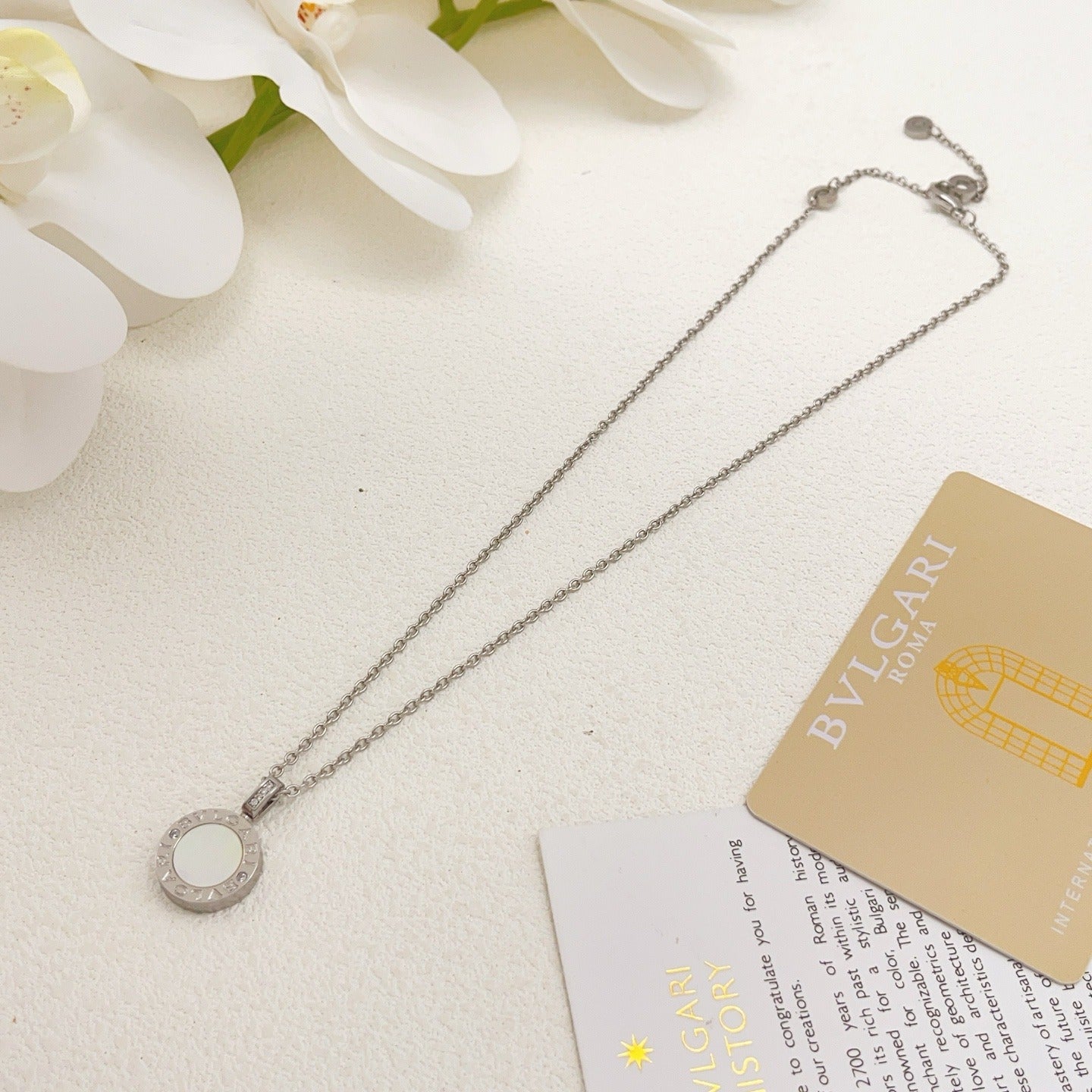 Bvlgari Silver Brass Round Necklace