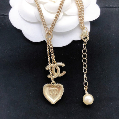 Chanel White Heart Necklace