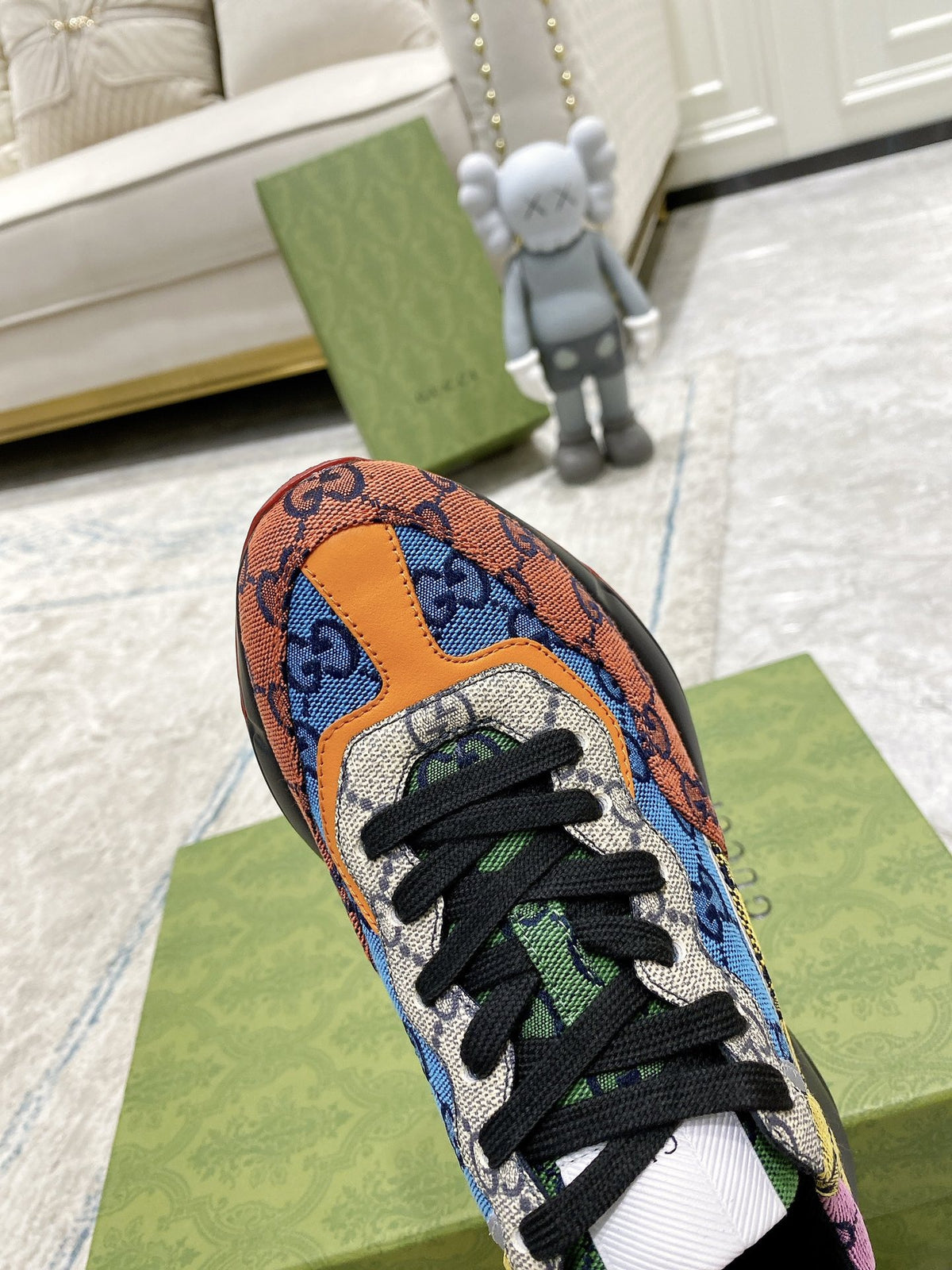 Gucci Lambskin Leather Logo Sneakers