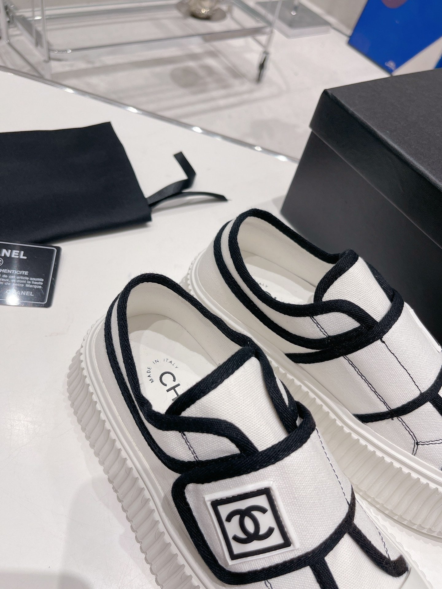 Chanel Canvas & Leather Vintage-Finish Canvas Shoes