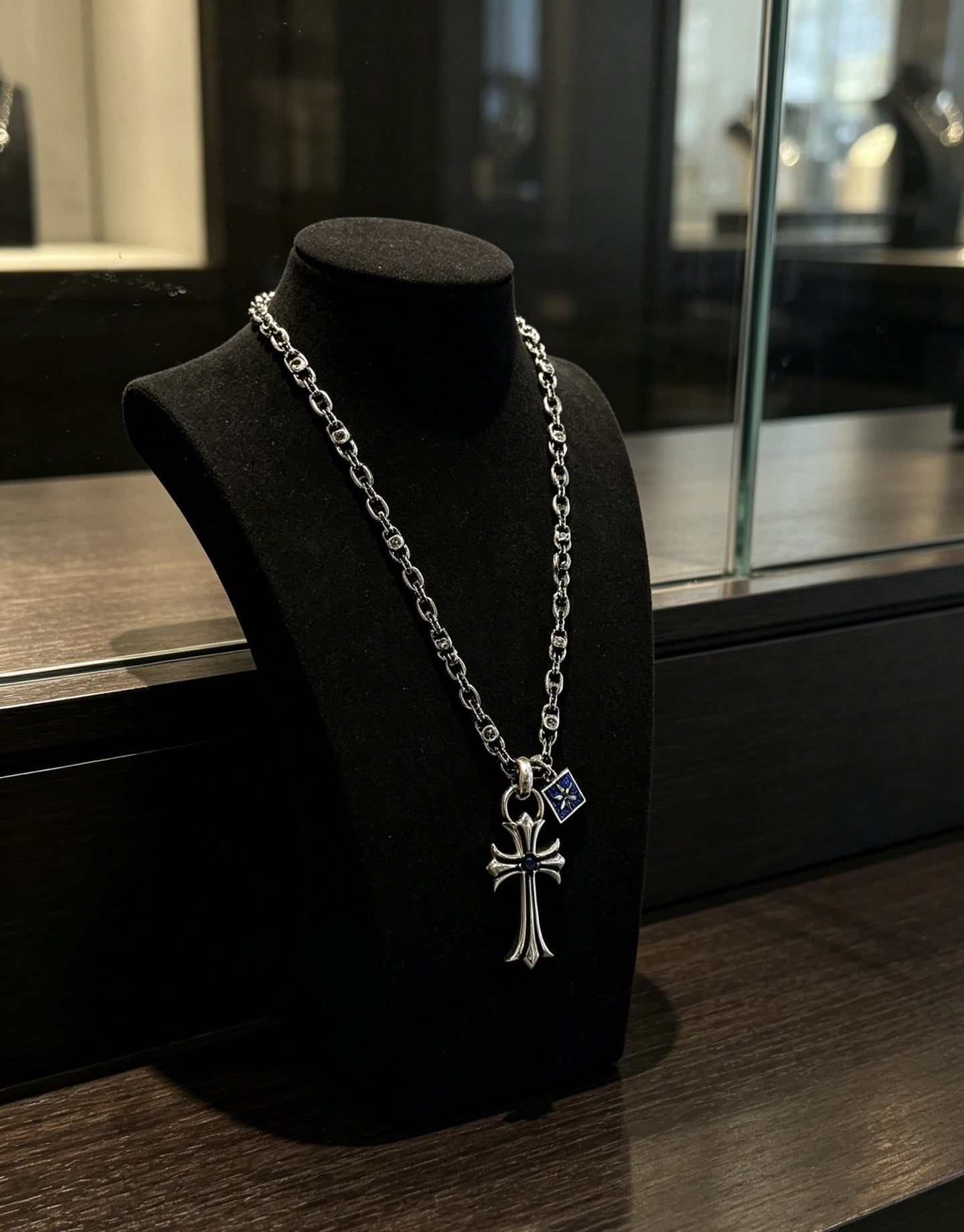 Chrome Hearts Sterling Silver Cross Necklace