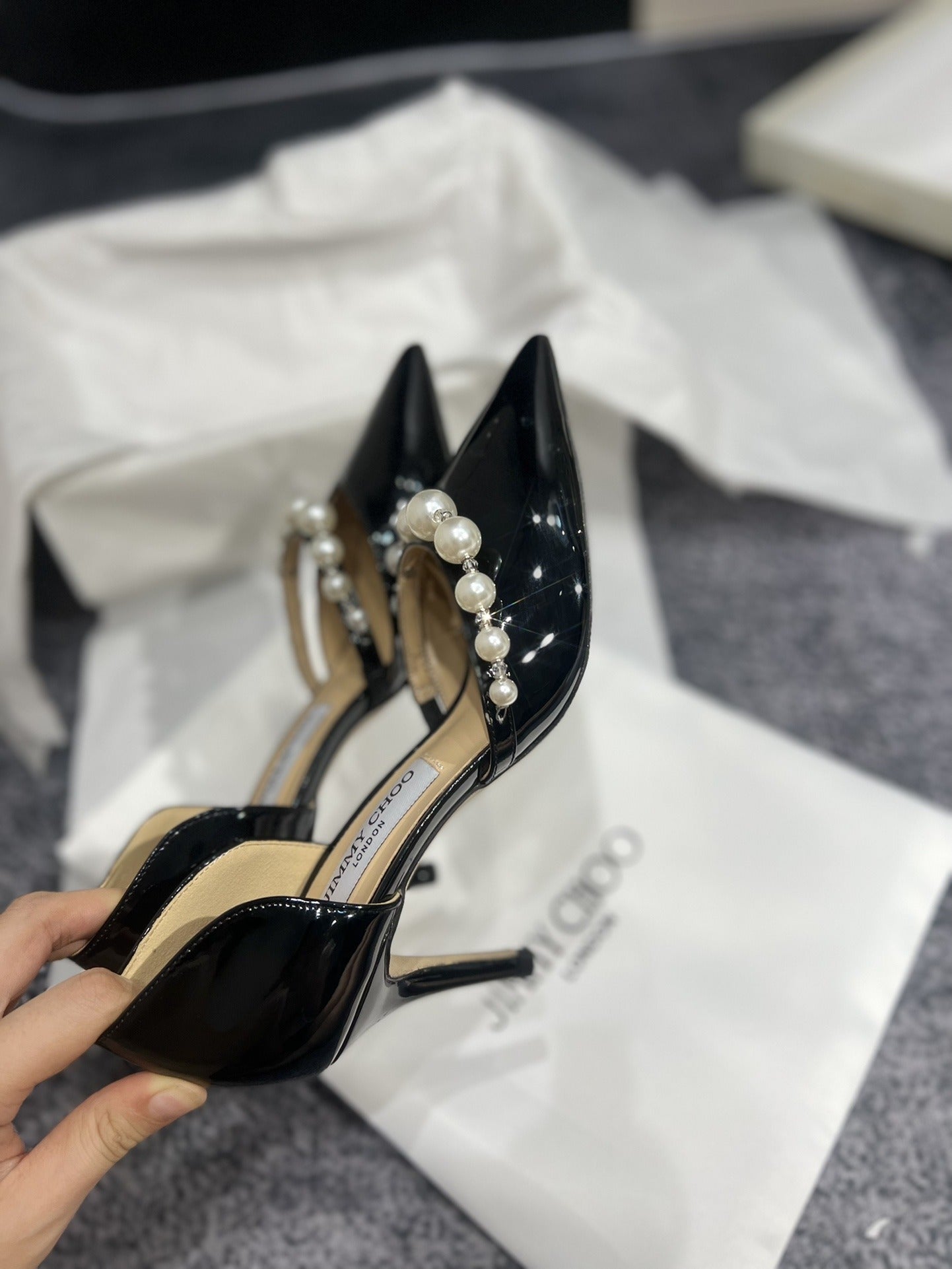 Jimmy Choo Black Pearl Heels