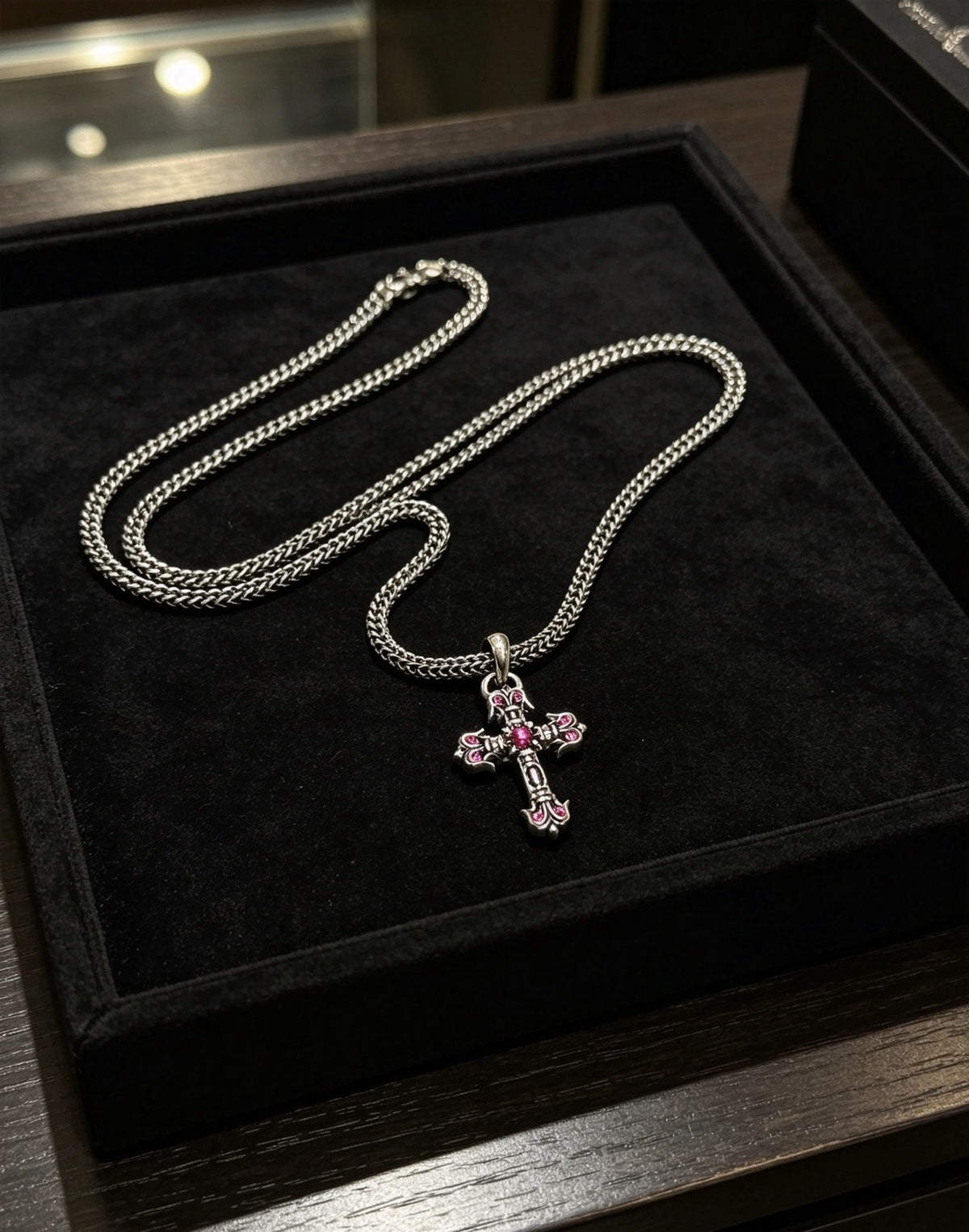 Chrome Hearts Sterling Silver Cross Necklace