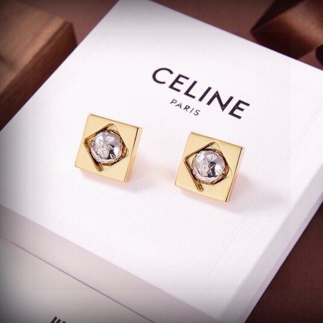 Celine Gold Orb Earrings