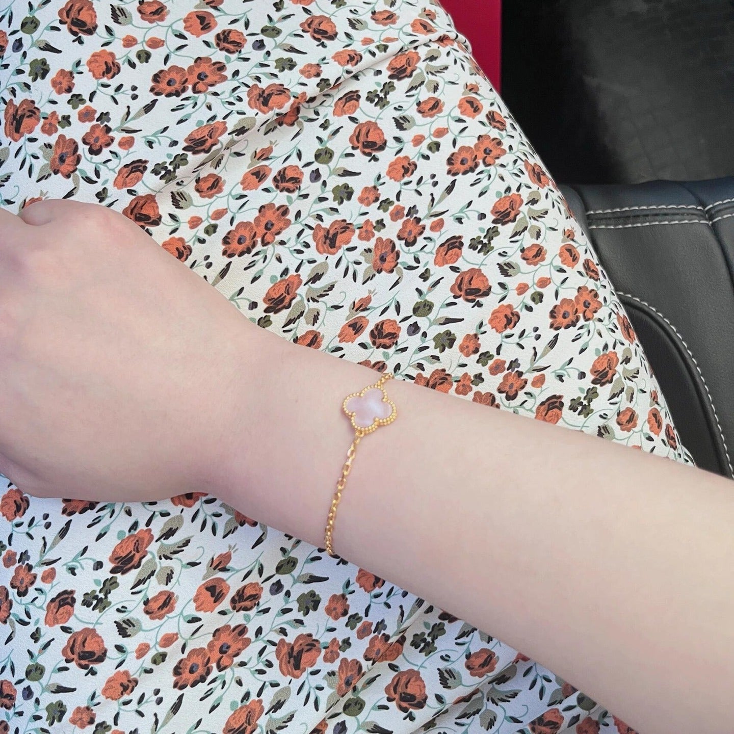 Van Cleef & Arpels Silver Brass Clover Bracelet