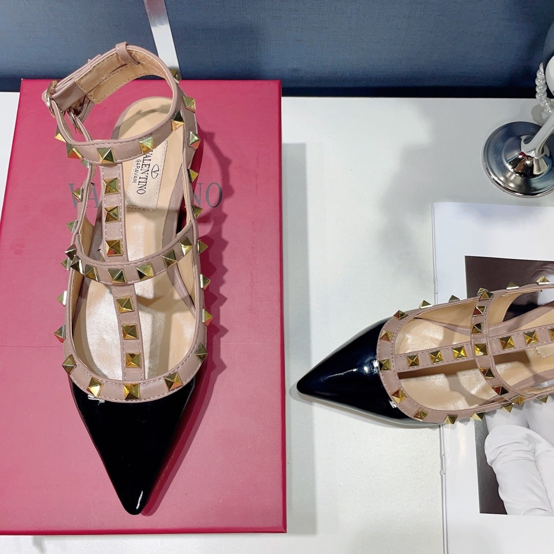 Valentino Lambskin Leather Pointed Toe Sandals