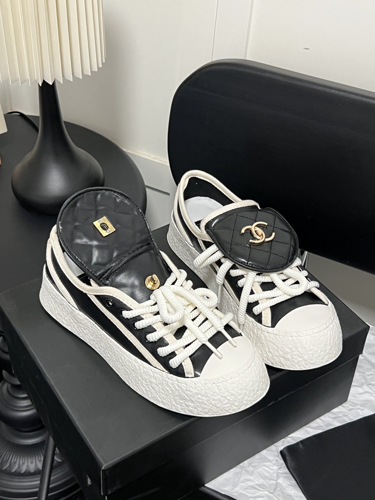 Chanel Leather Vintage-Finish Shoes