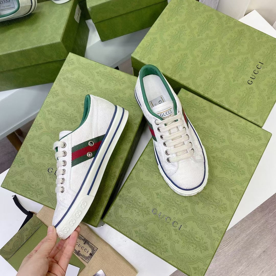 Gucci Canvas & Lambskin Leather Canvas Shoes