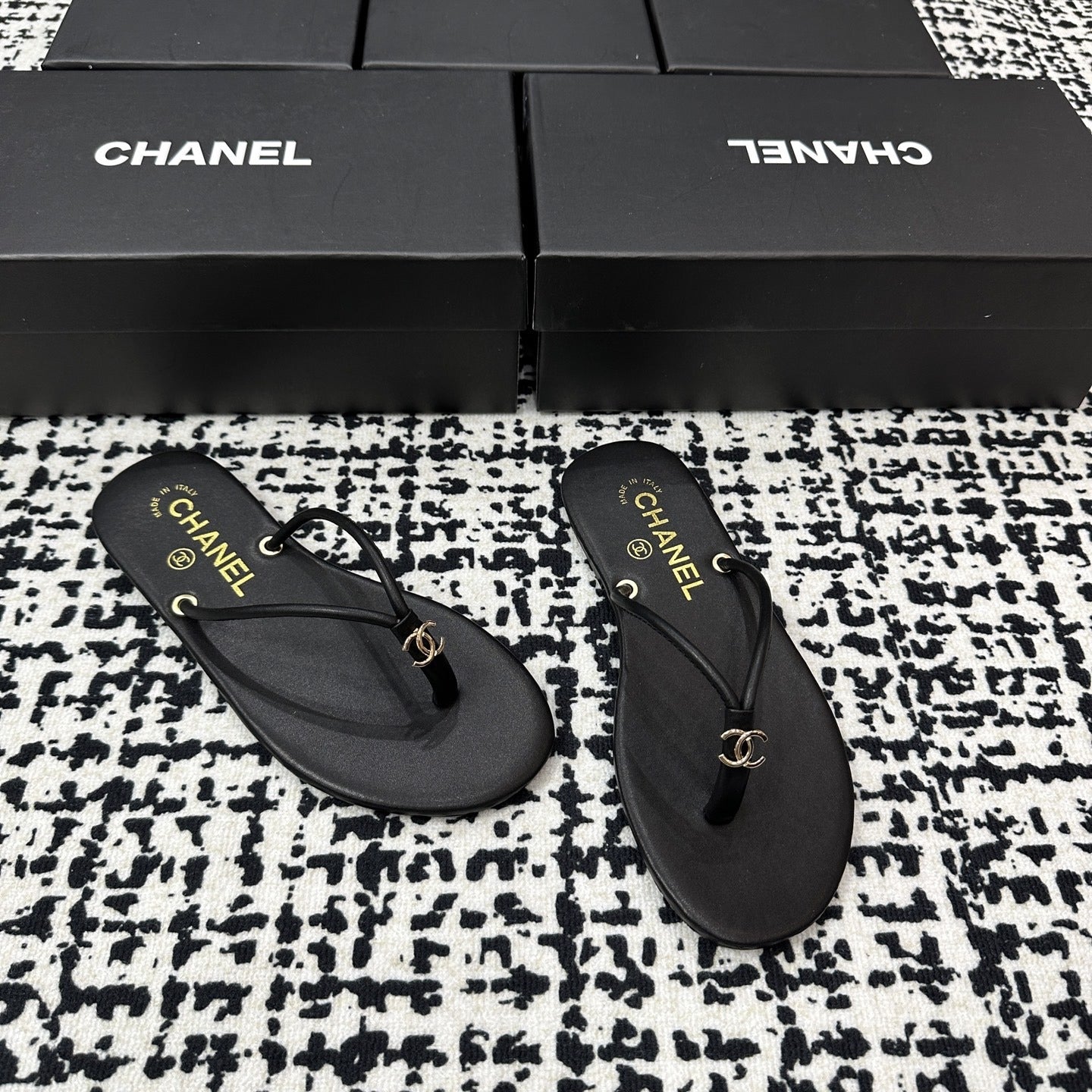 Chanel Lambskin Leather Slides