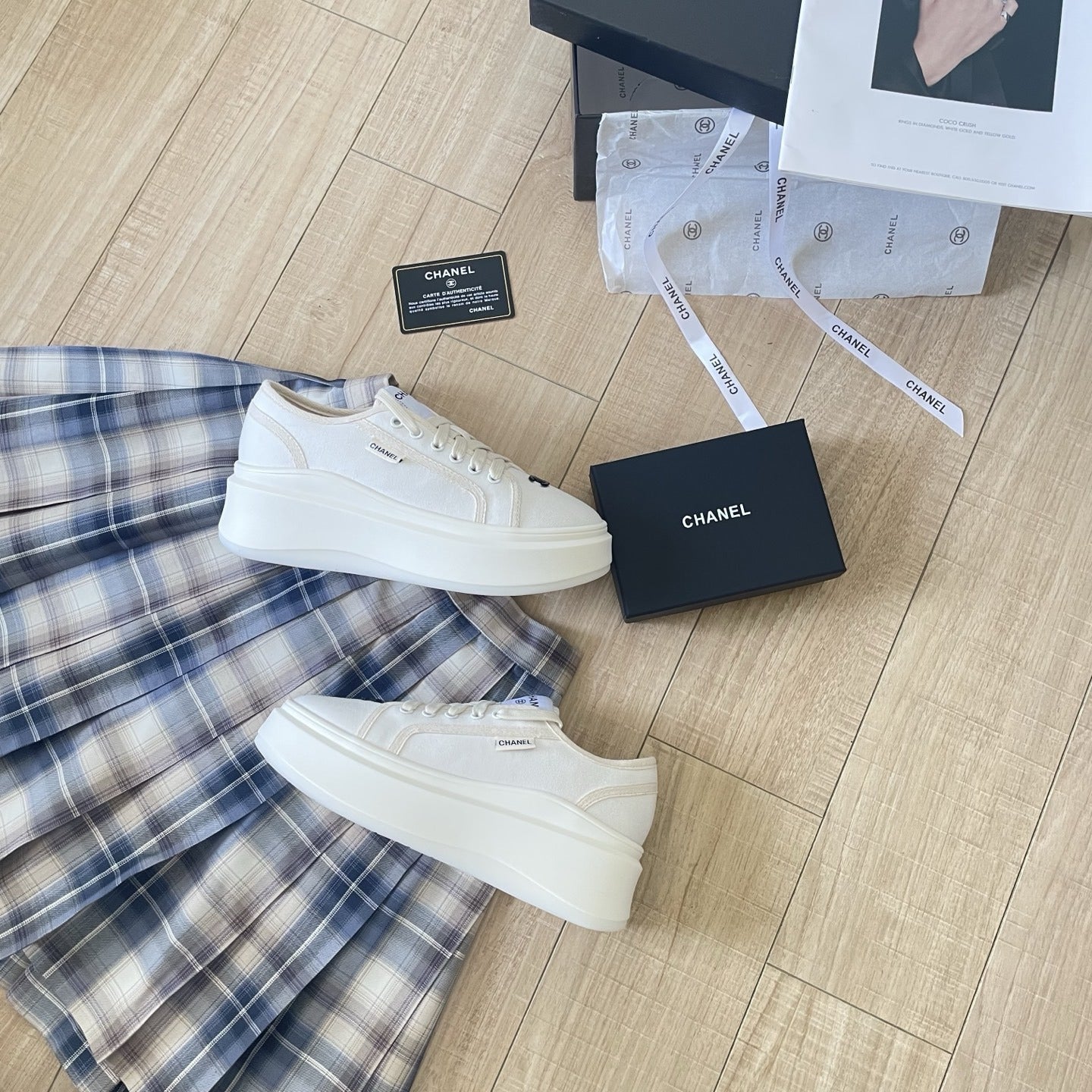 Chanel Canvas & Leather Canvas Shoes