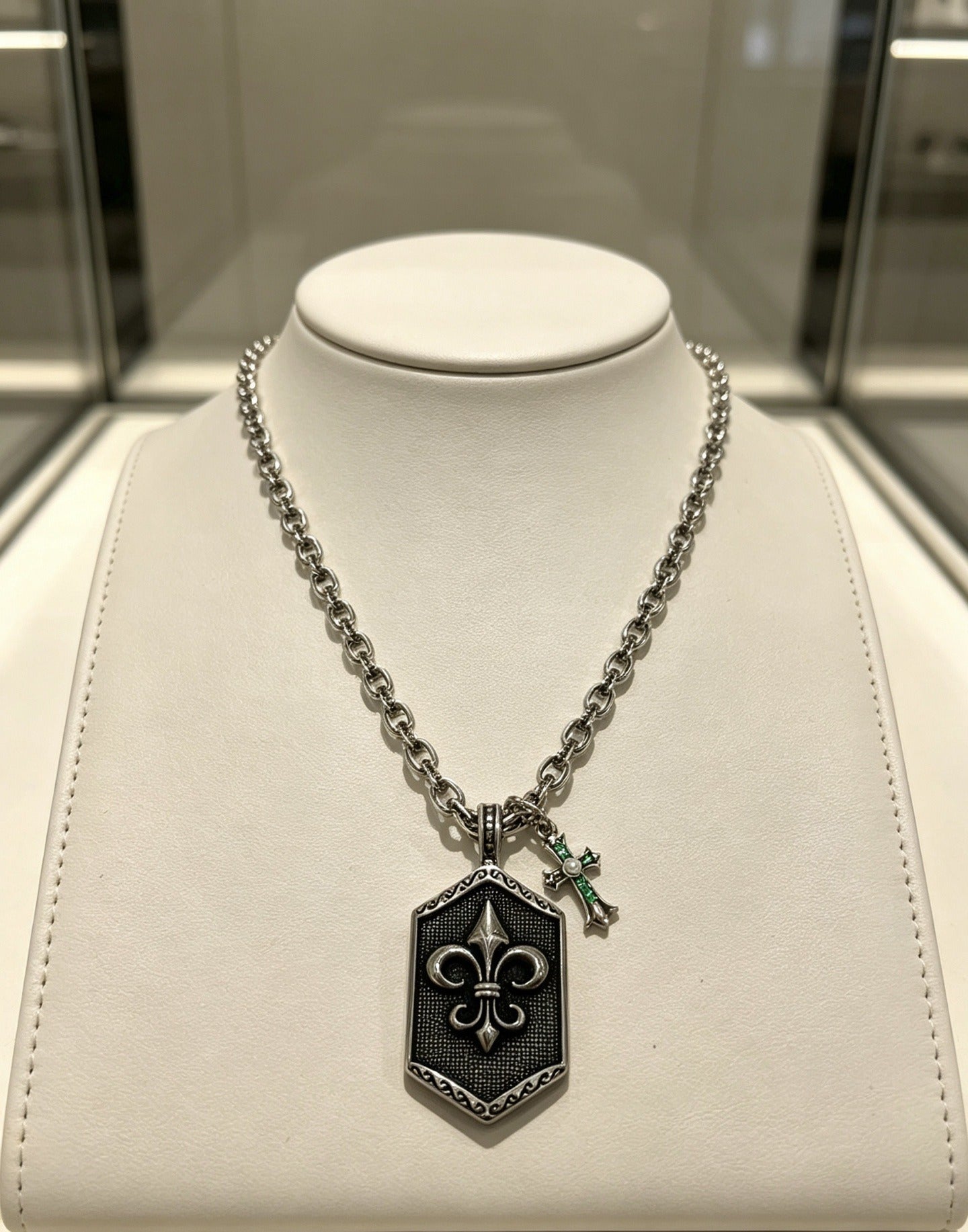 Chrome Hearts Sterling Silver Cross Necklace